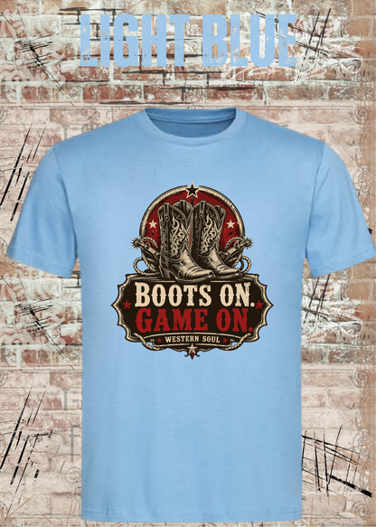 Boots On – Game On | Western Soul Unisex T-Shirt