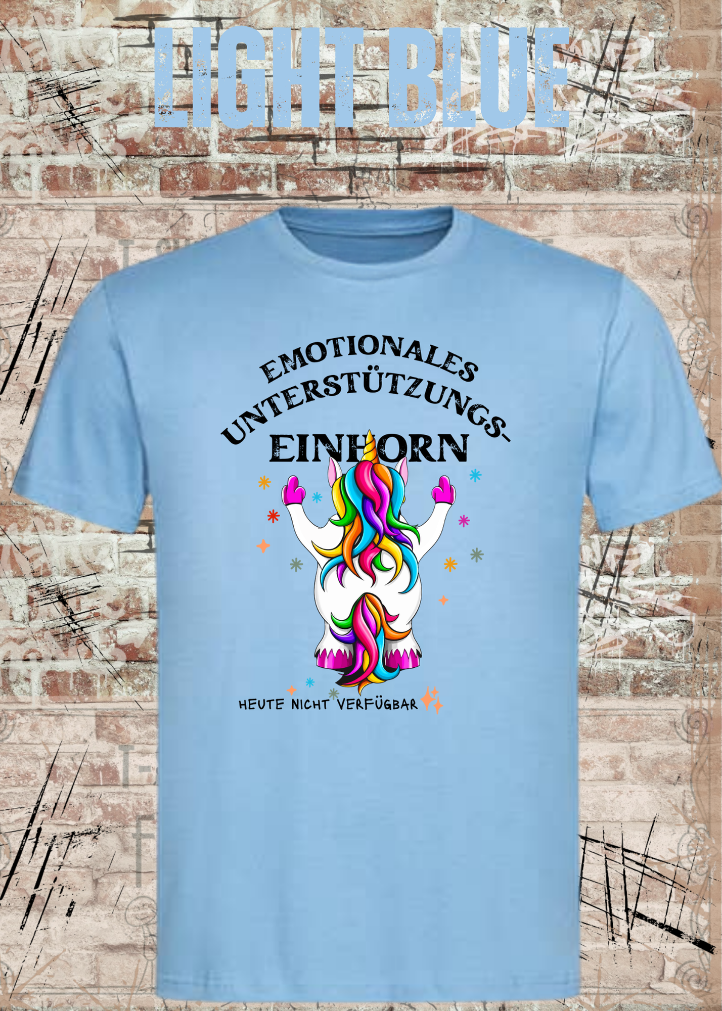 Emotionales Unterstützungs-Einhorn T-Shirt – Lustiges Unicorn Shirt Damen Herren