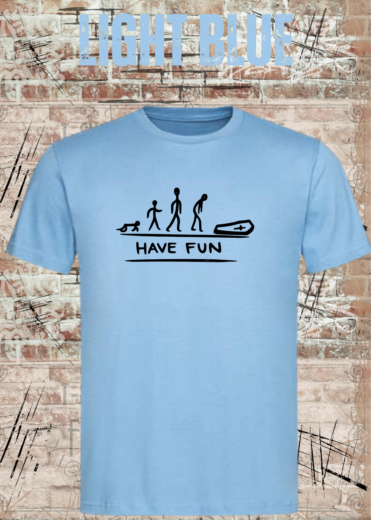 Have Fun Evolution Herren Damen Unisex T-Shirt | Lustiges Fun Shirt mit Strichmännchen Humor