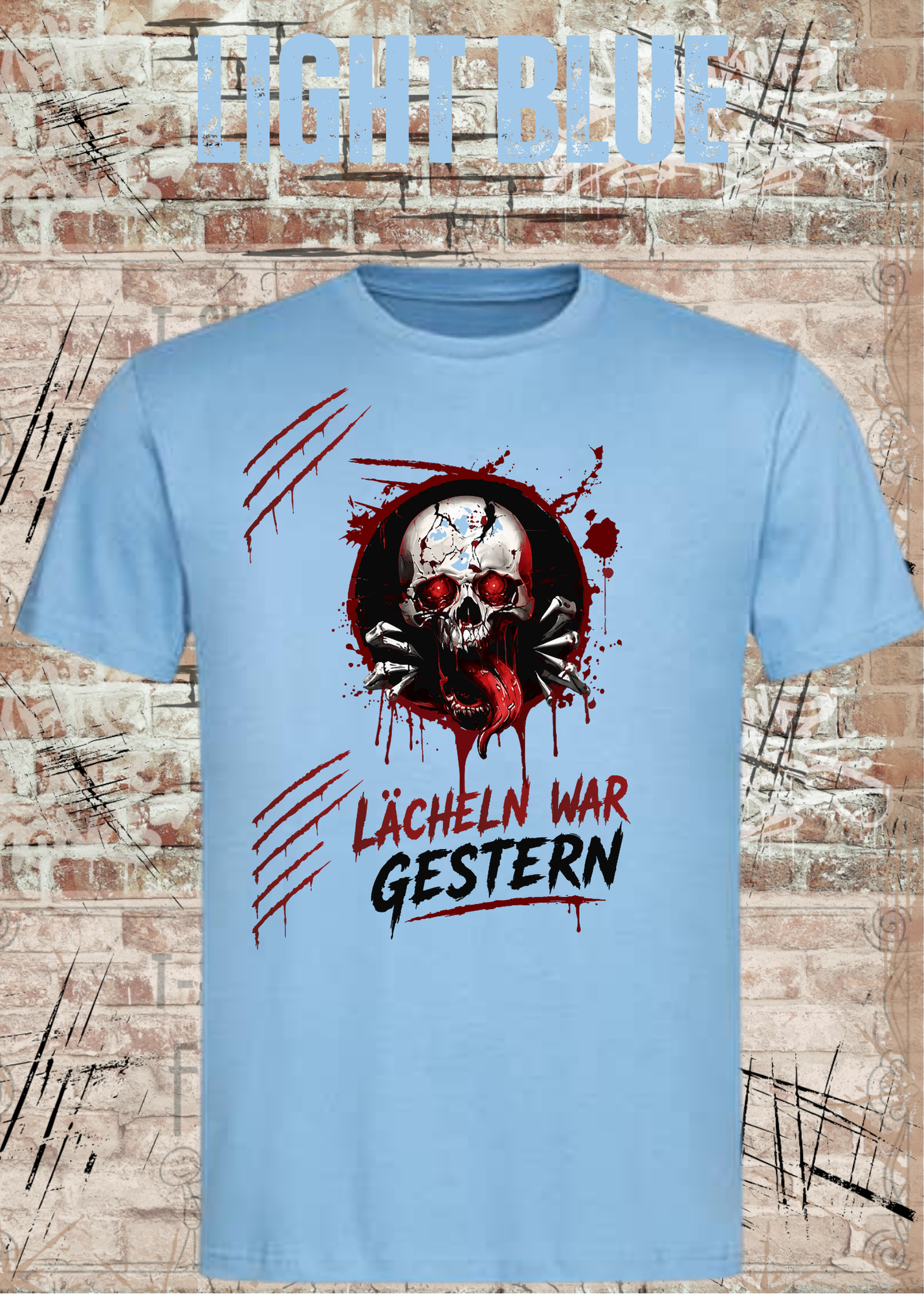 Rock & Metal T-Shirt "Lächeln war gestern" | Totenkopf Horror Shirt | Gothic Unisex