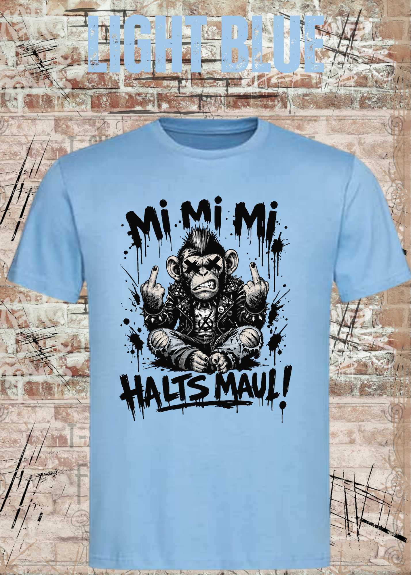 Mi Mi Mi Halt’s Maul Affe T-Shirt – Freches Punk Statement Shirt