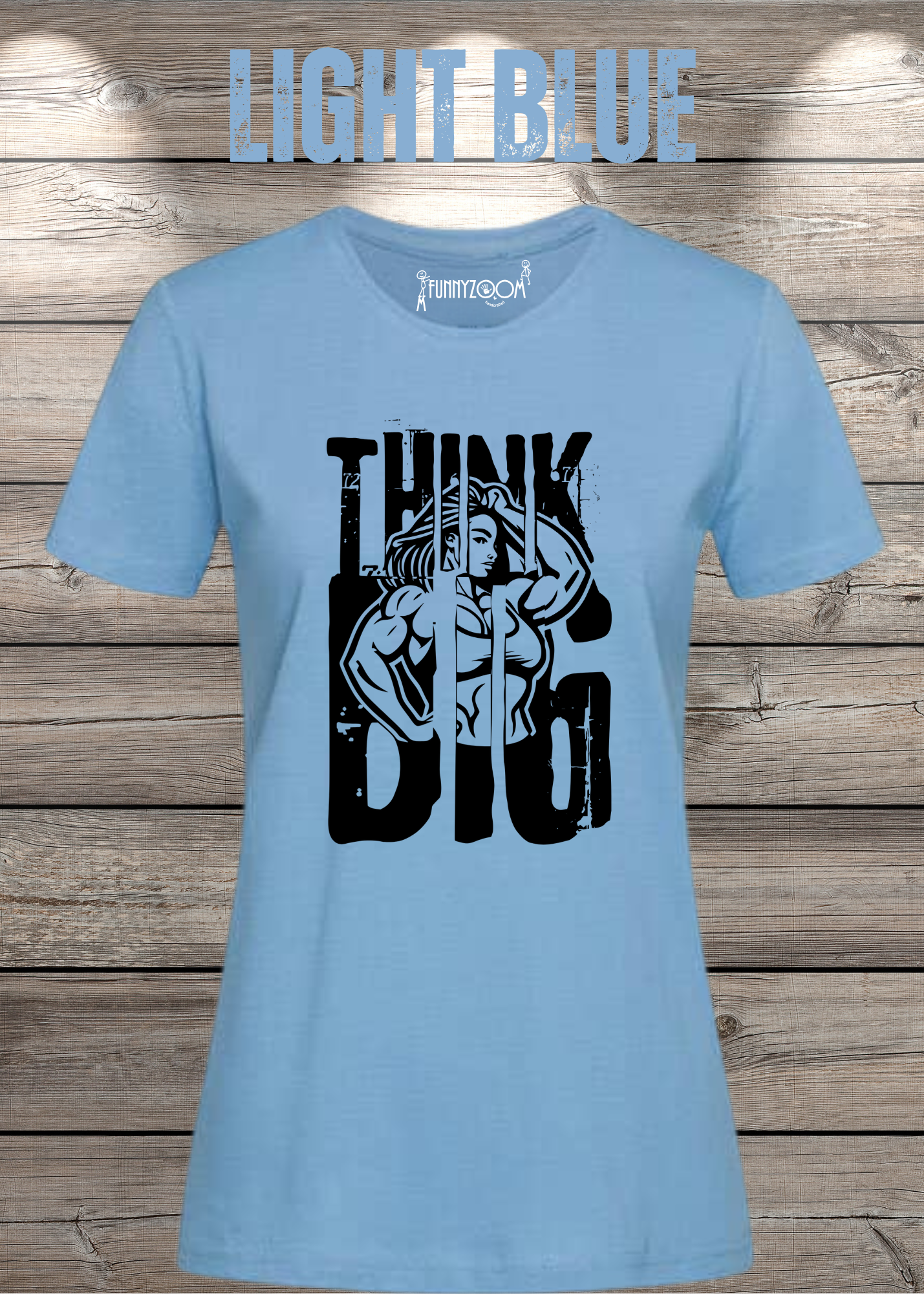 Damen T-Shirt Think Big Motivations-Shirt mit Spruch | Bodybuilder Geschenkidee