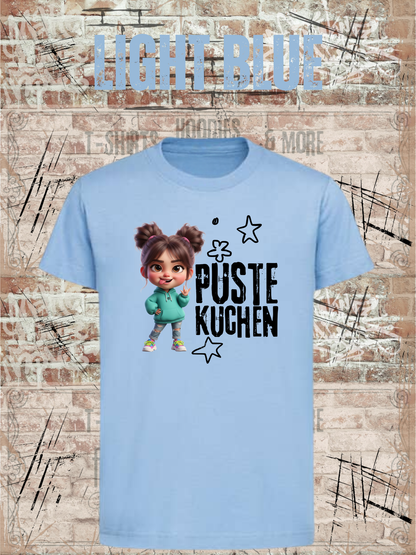 Kinder-T-Shirt „Pustekuchen!“ in Light Blue.