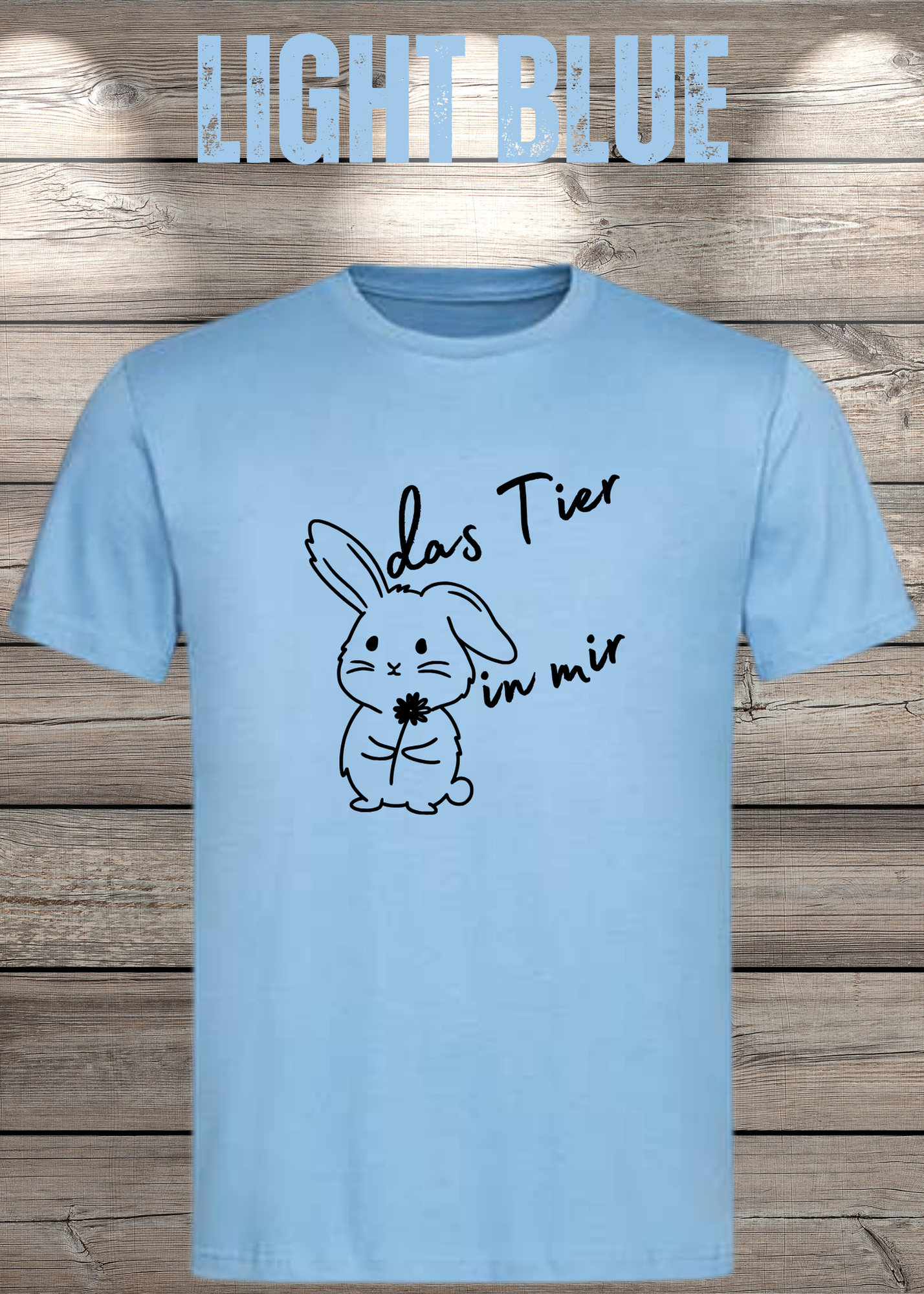 T-Shirt 'Das Tier in mir' - Witziges Spruch-Shirt mit süßem Hasen-Motiv