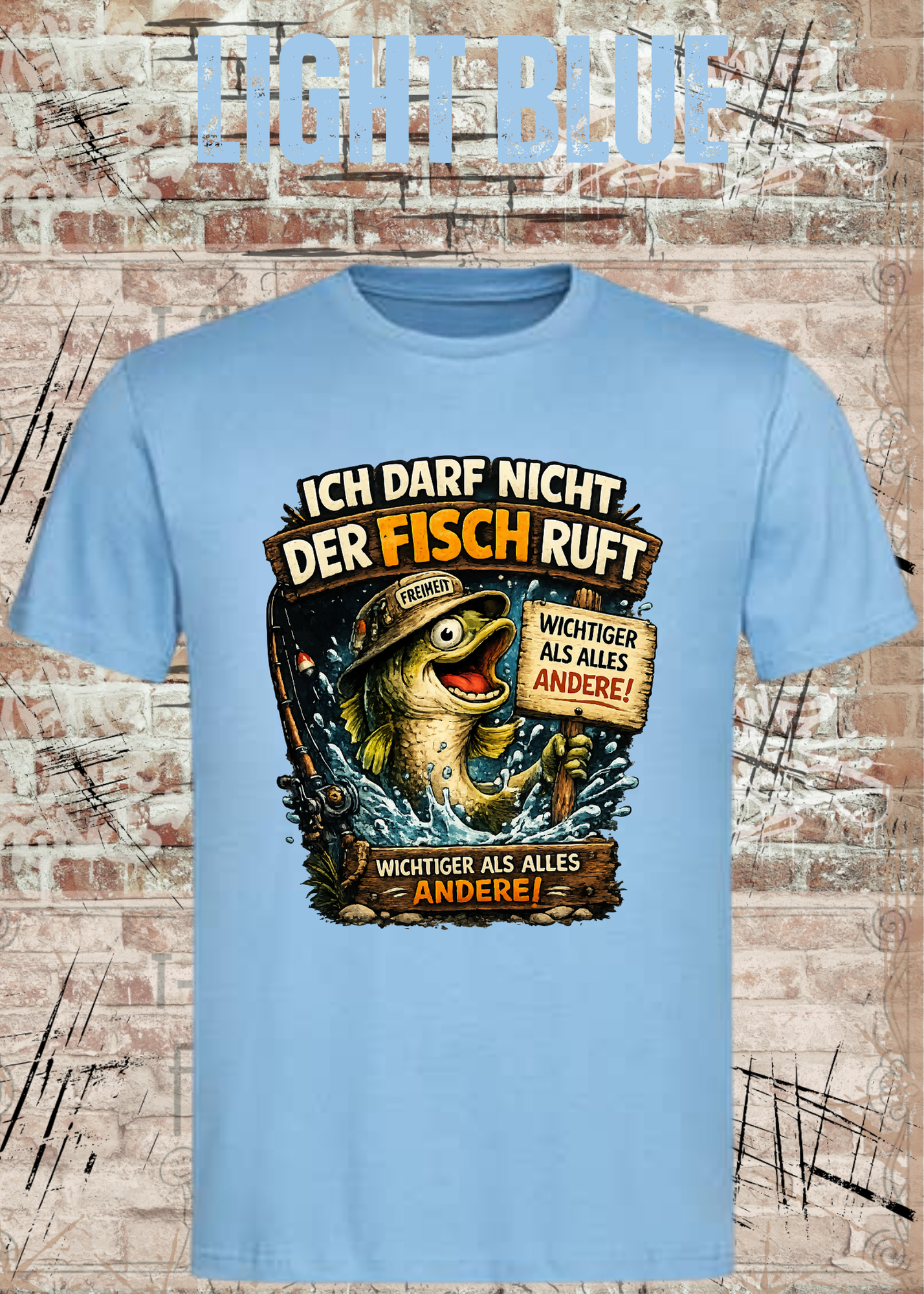 Unisex Angler T-Shirt – Ich darf nicht, der Fisch ruft | Lustiges Angel Shirt Geschenk