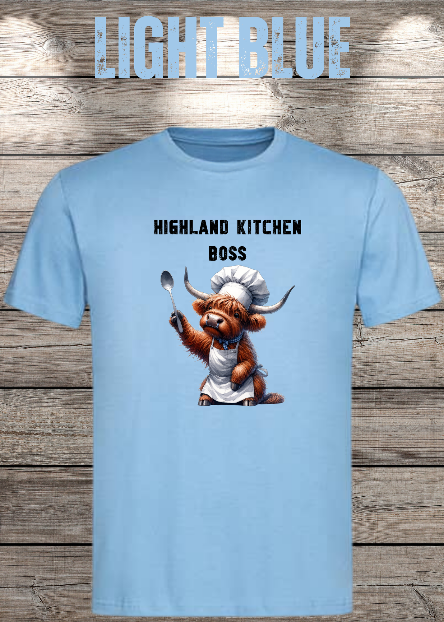 Highland Kuh Unisex T-Shirt Highland Kitchen Boss - Zottel-Chef - Zottel Chefin