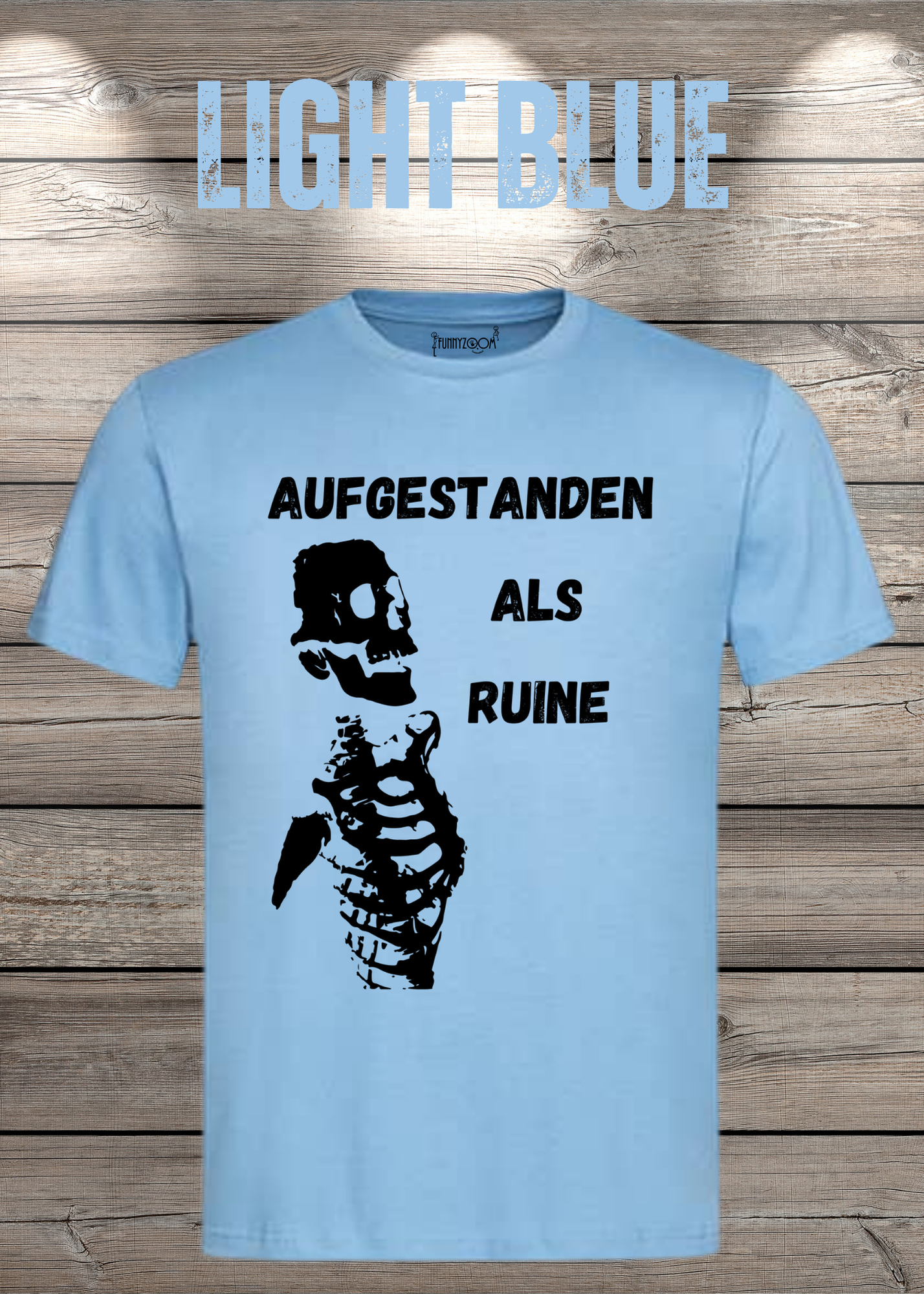 Aufgestanden als Ruine T-Shirt – Lustiges Skelett Shirt für Morgenmuffel