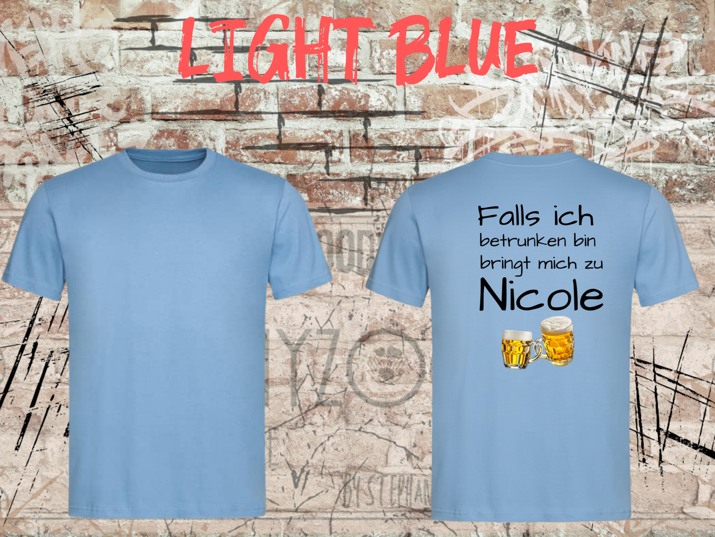 Personalisiertes Partner T-Shirt – Falls ich betrunken bin bringt mich zu (Name) – Lustiges Geschenk für Paare