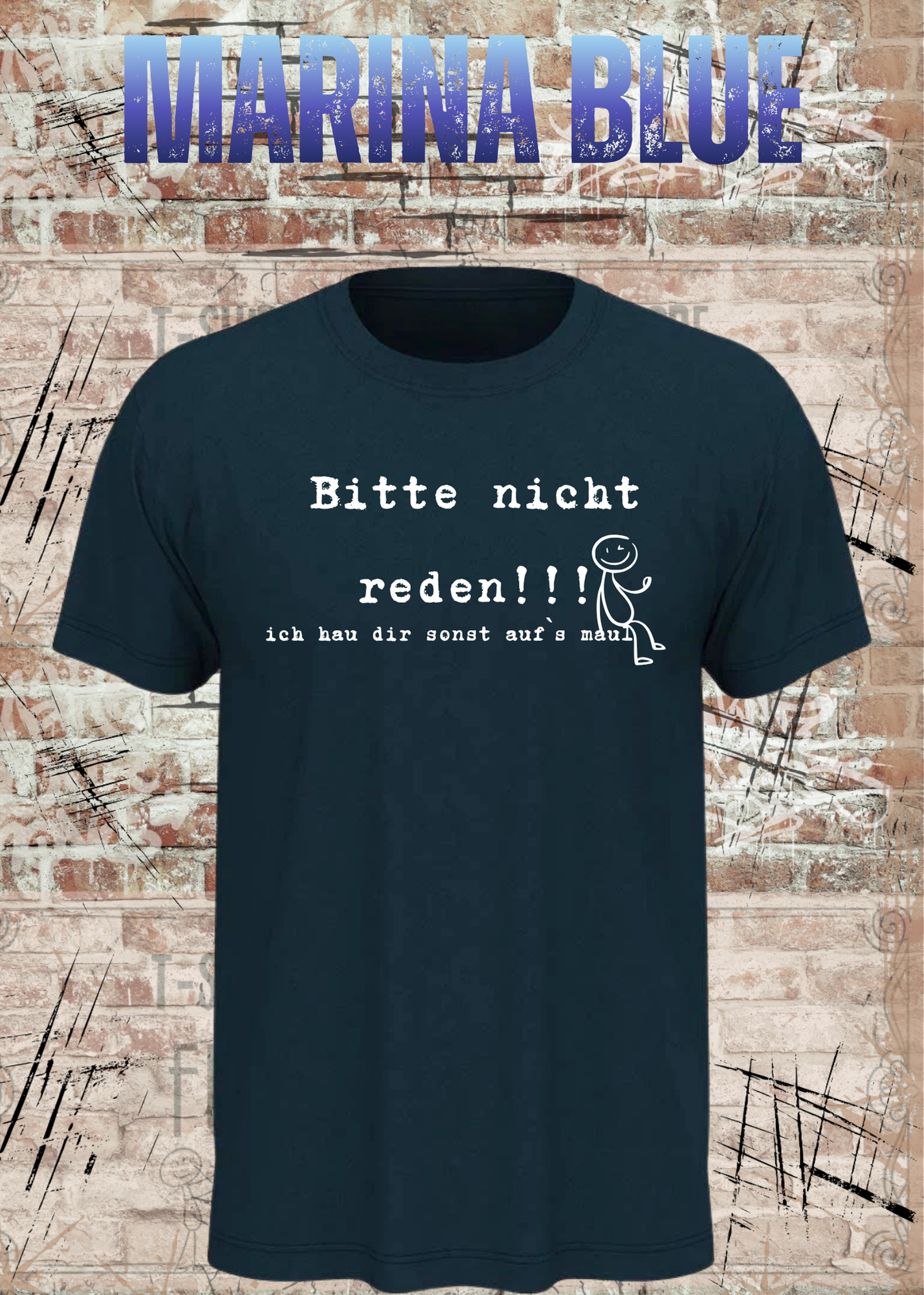 Bitte Nicht Reden T-Shirt – Lustiger Sarkasmus Spruch Unisex Shirt Schwarz Weiß