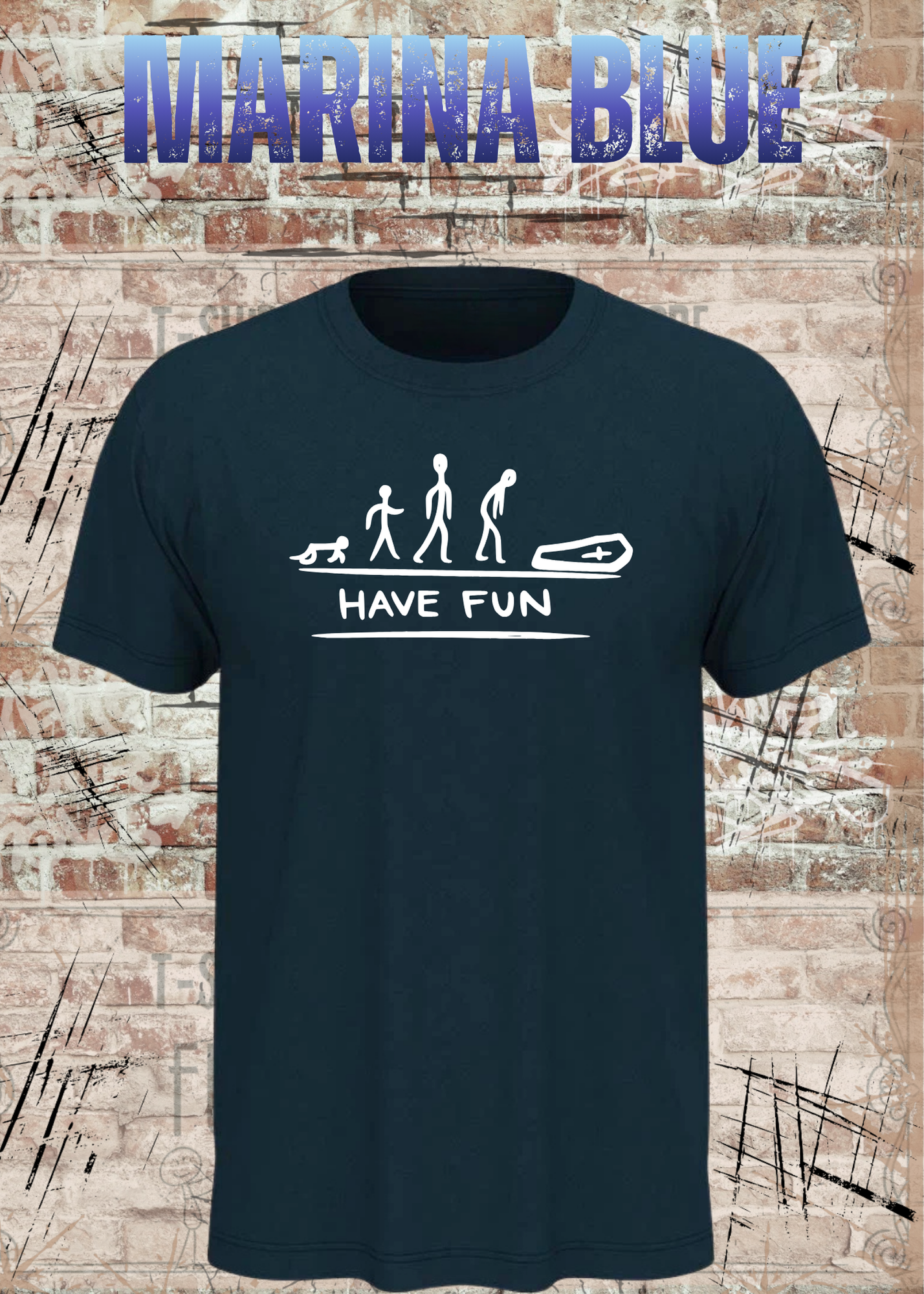 Have Fun Evolution Herren Damen Unisex T-Shirt | Lustiges Fun Shirt mit Strichmännchen Humor