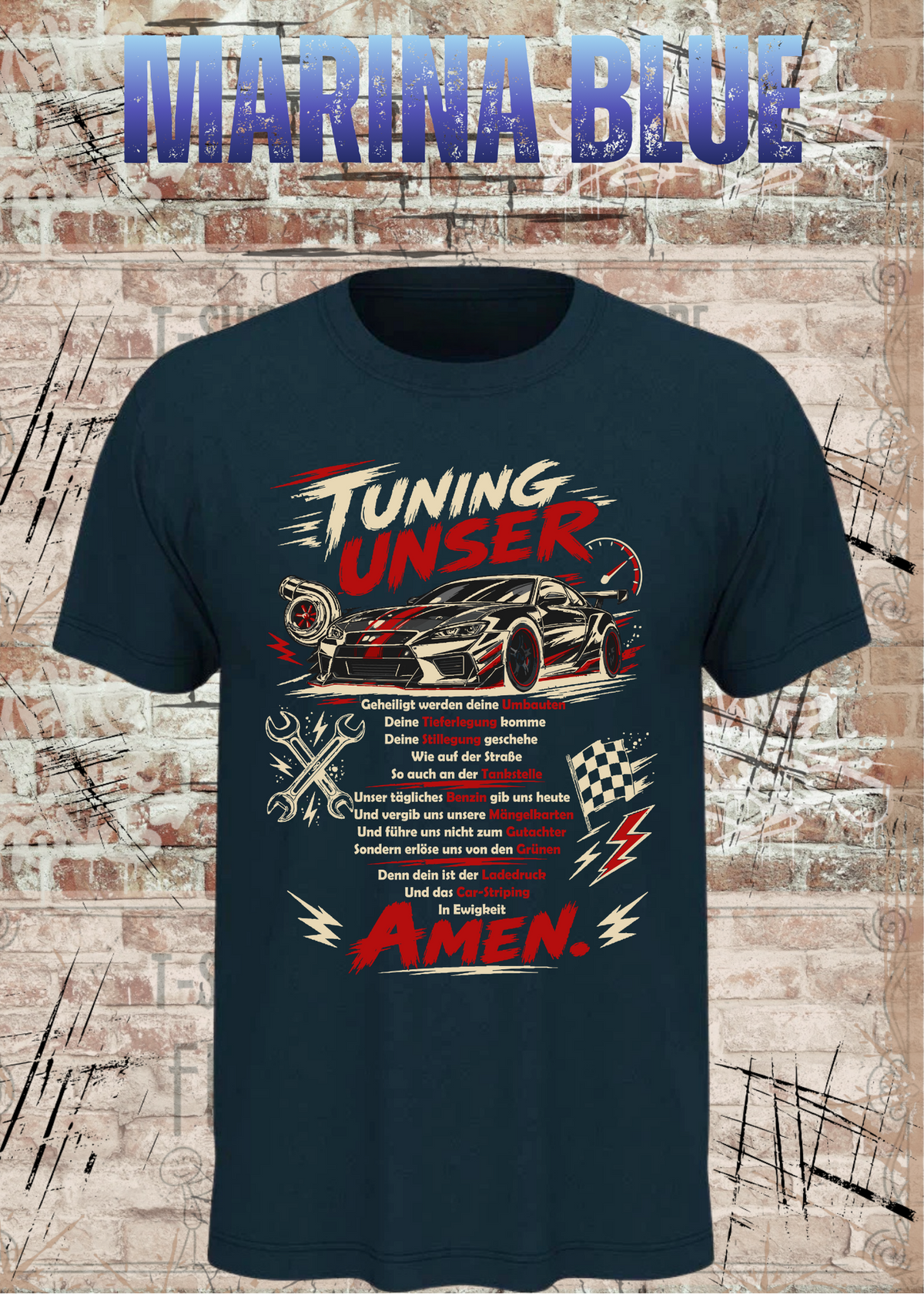 Tuning Unser – Lustiges Auto Tuning Unisex T-Shirt