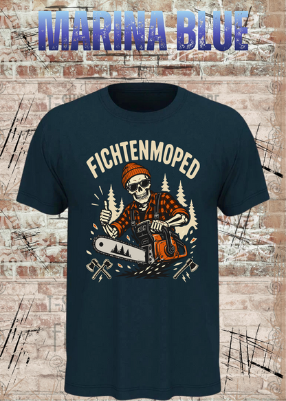 Herren-T-Shirt „Fichtenmoped“ in Marina Blue.