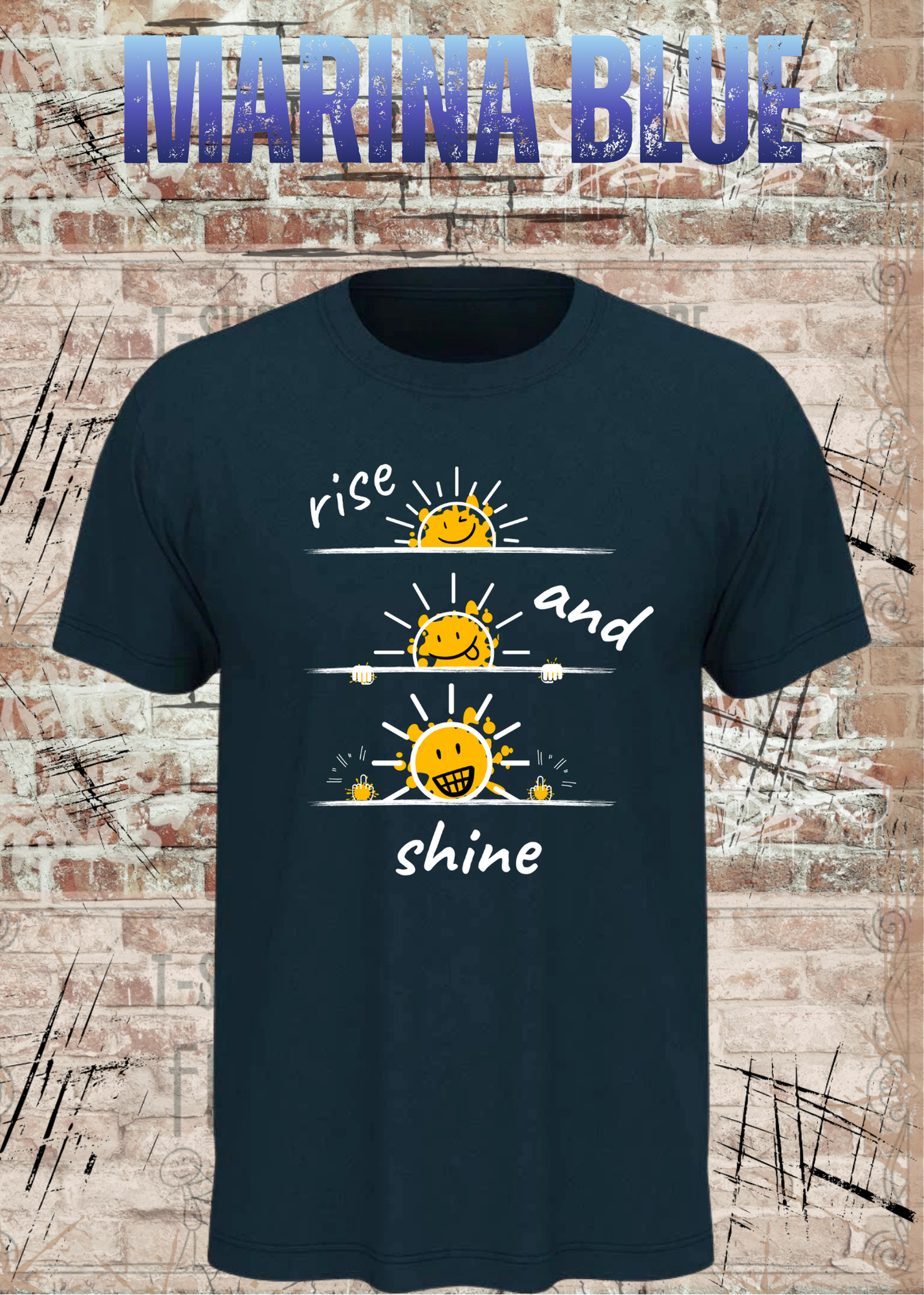 Rise and Shine T-Shirt | Lustiges Smiley Shirt | Motivation & Humor | Unisex