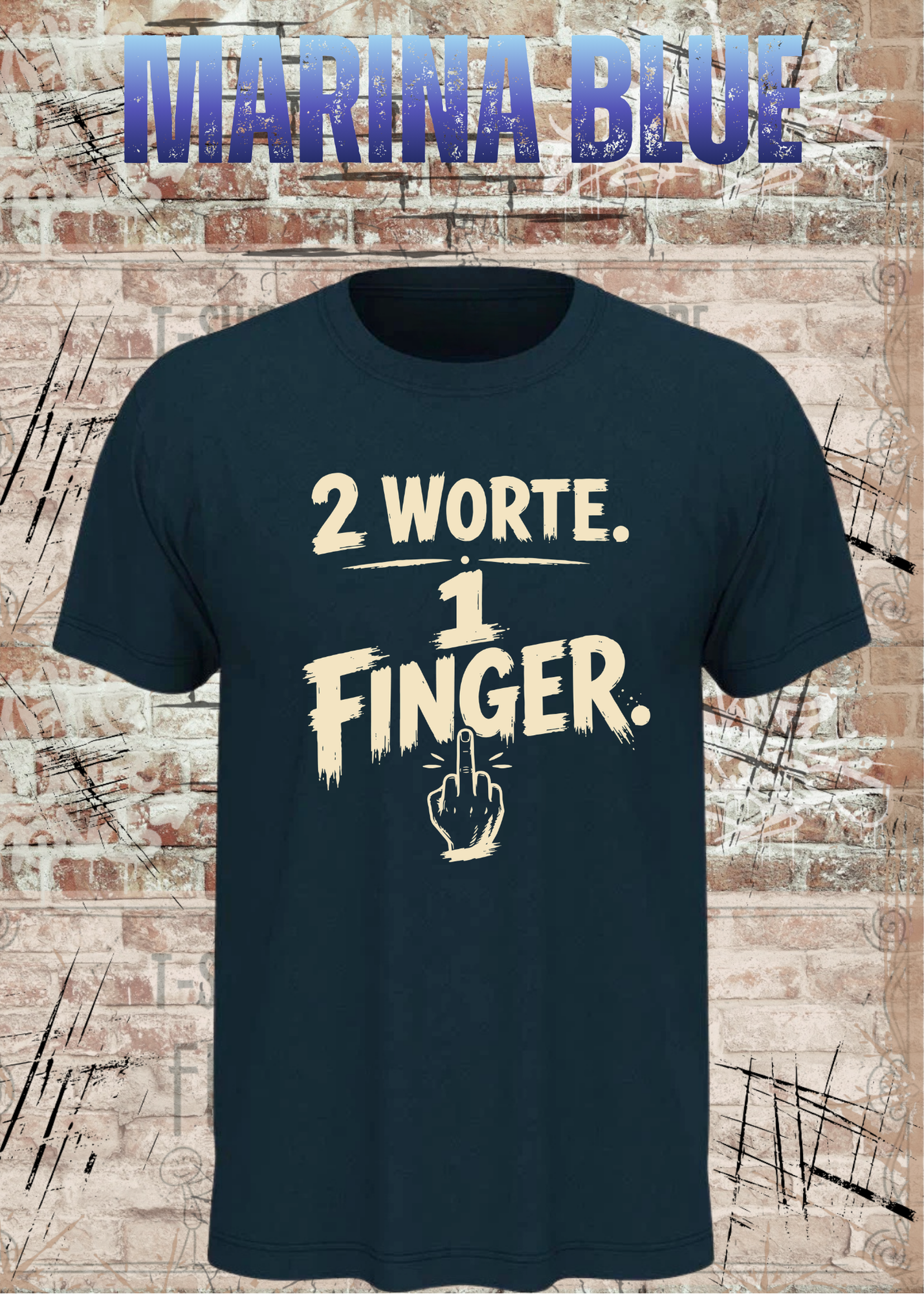 2 Worte. 1 Finger. – Freches Unisex T-Shirt