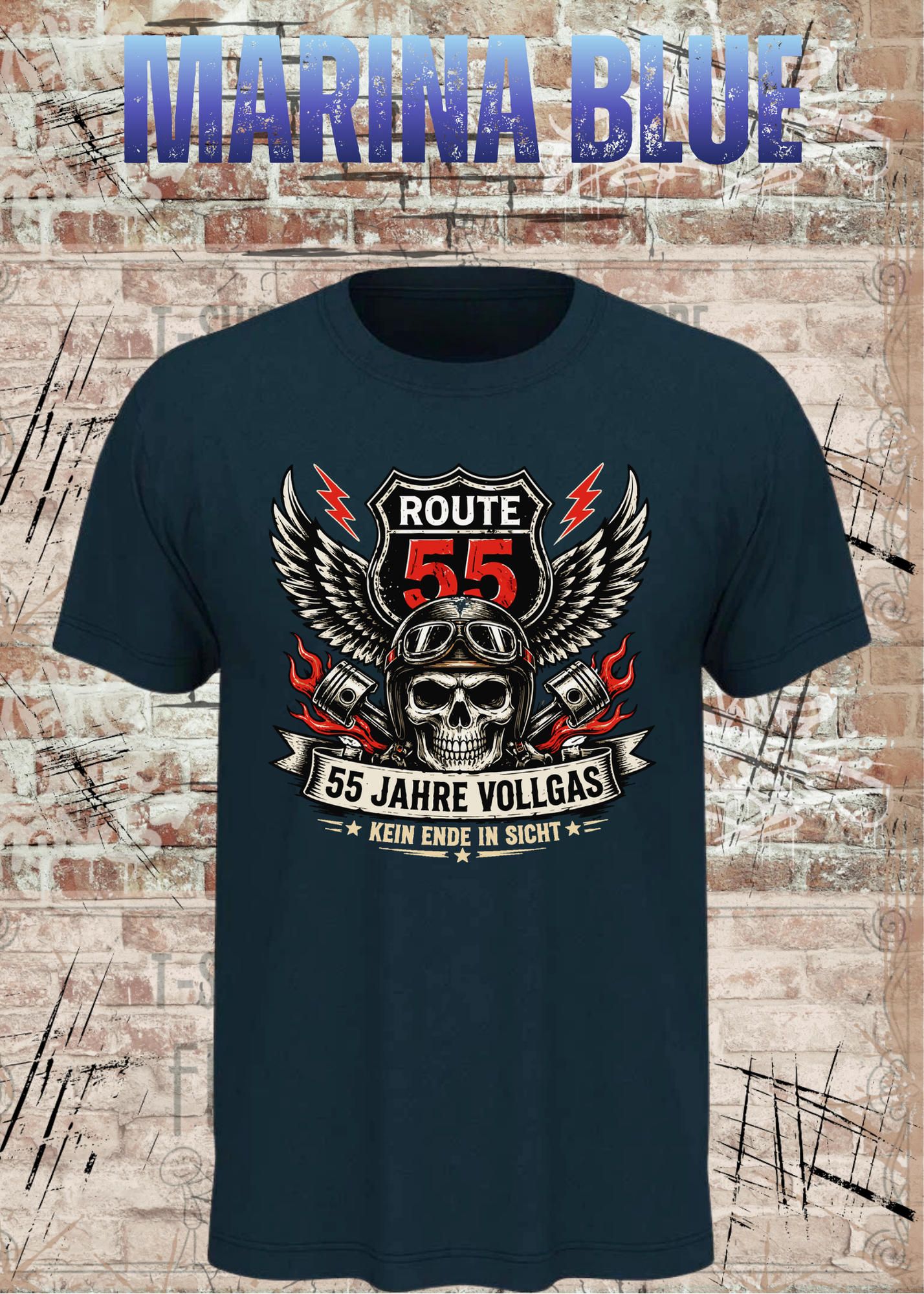 55 Jahre Vollgas T-Shirt – Route 55 | Lustiges 55. Geburtstag Geschenk für Männer