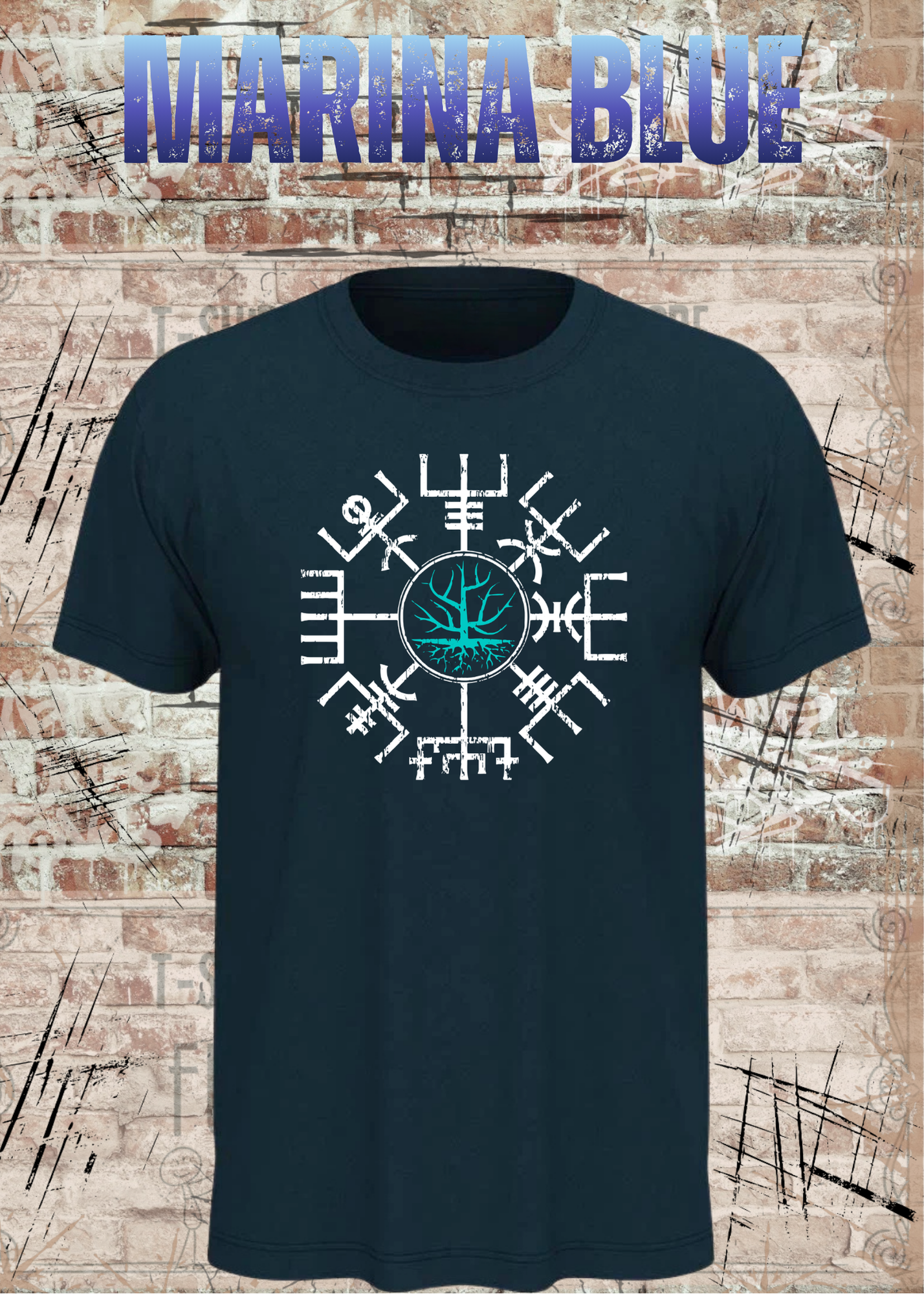 Vegvisir Baum des Lebens Wikinger T-Shirt | Nordische Runen | Unisex Shirt