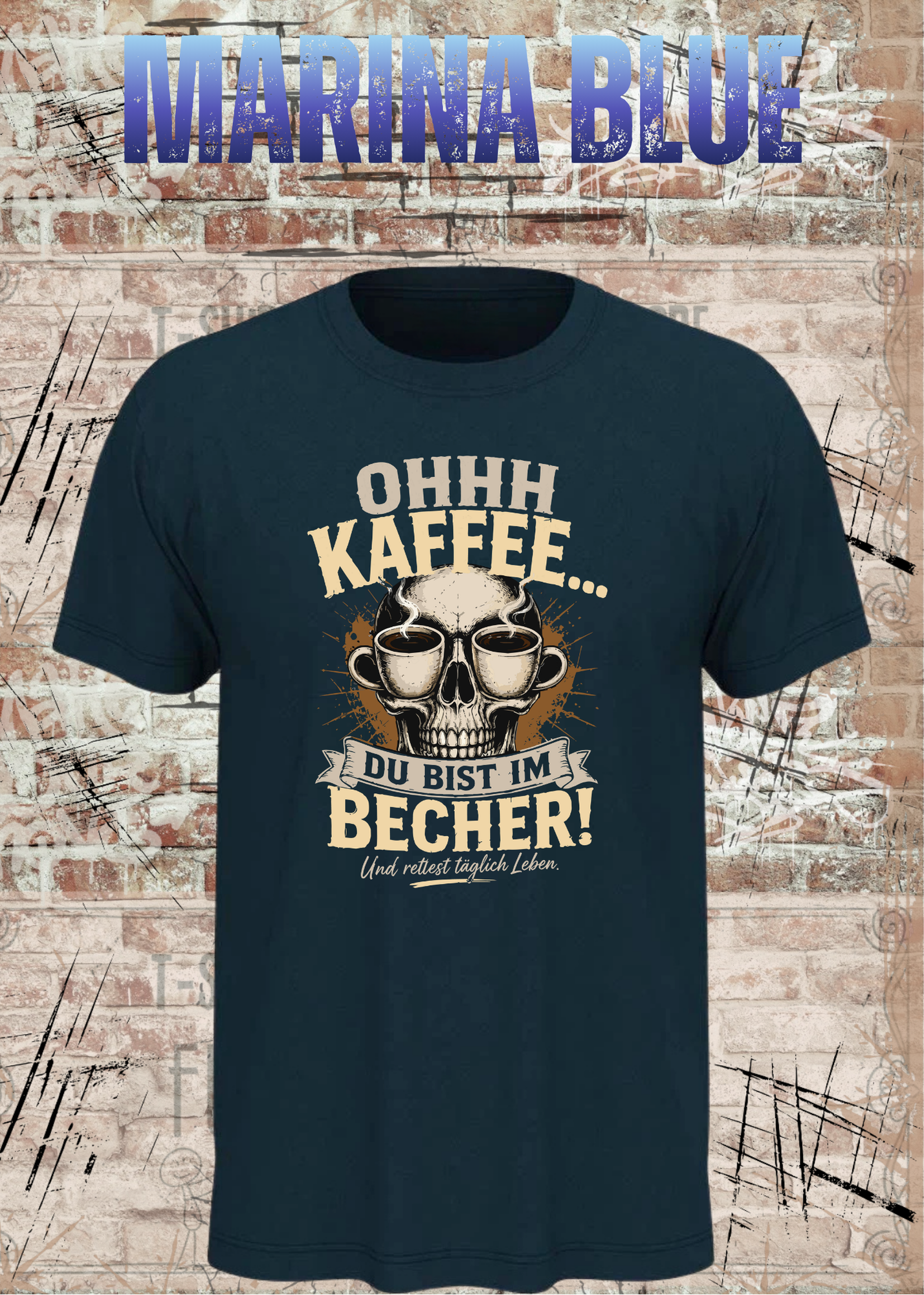 Ohhh Kaffee T-Shirt – Lustiges Kaffee Shirt mit Totenkopf für Kaffeeliebhaber