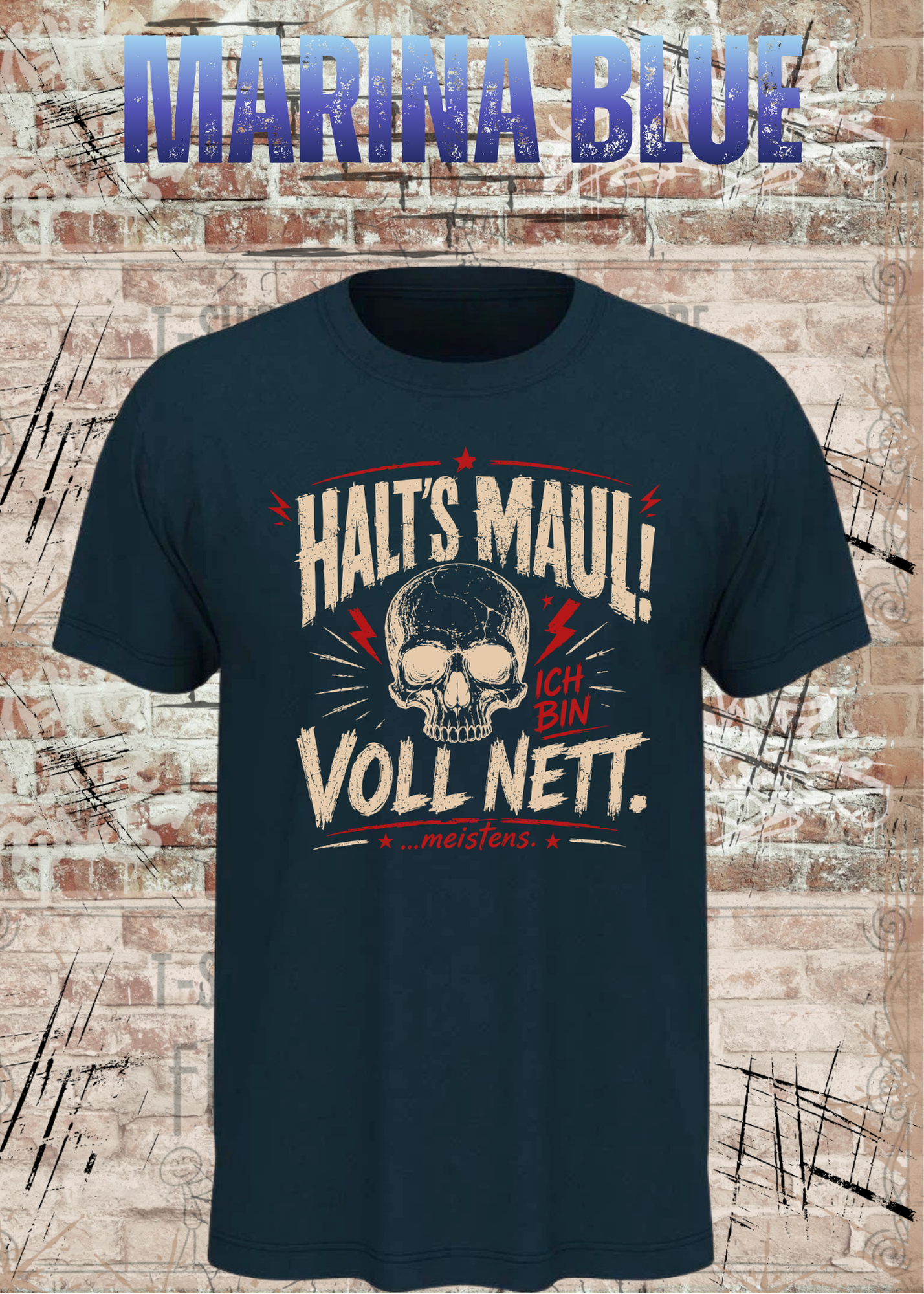 Halt's Maul! Ich bin voll nett... meistens. – Lustiges Vintage Unisex T-Shirt