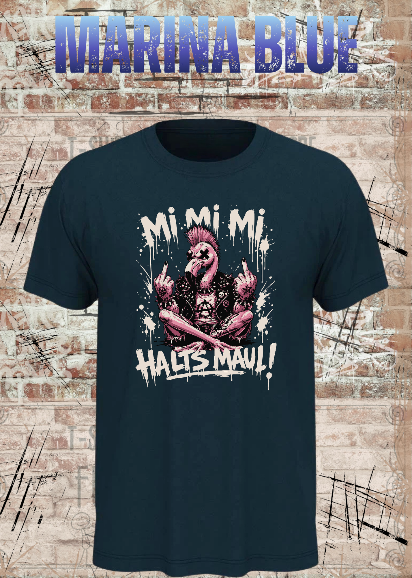 Mi Mi Mi Halt’s Maul Flamingo T-Shirt – Freches Punk Statement Shirt