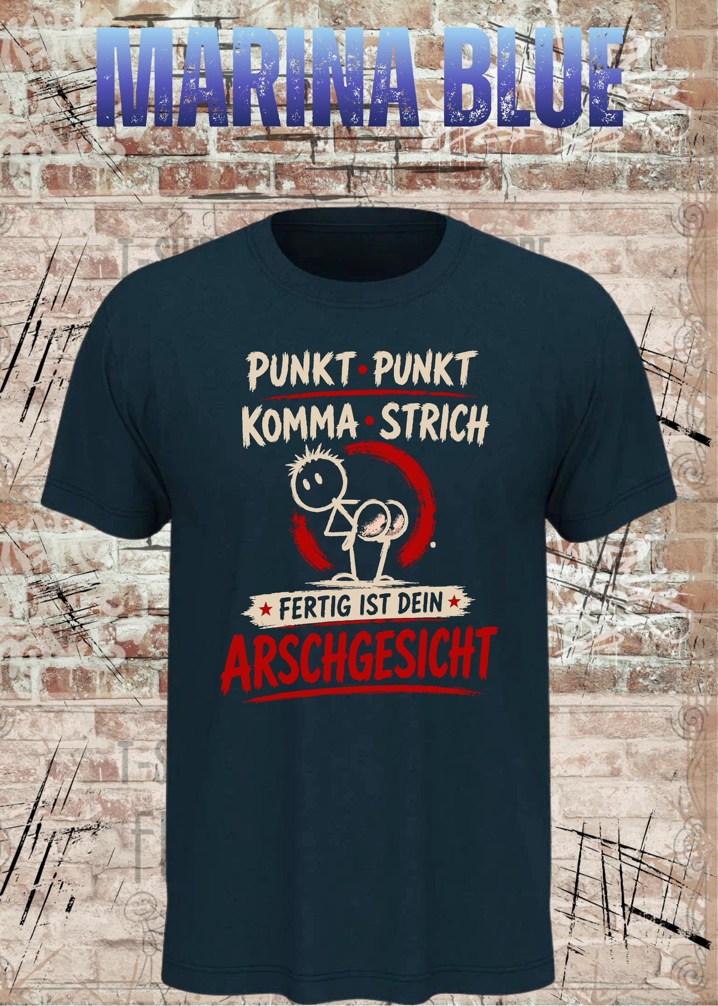 Punkt Punkt Komma Strich T-Shirt – Arschgesicht