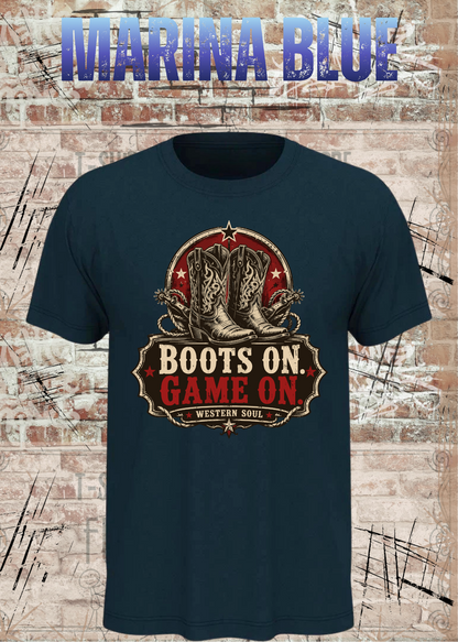 Boots On – Game On | Western Soul Unisex T-Shirt
