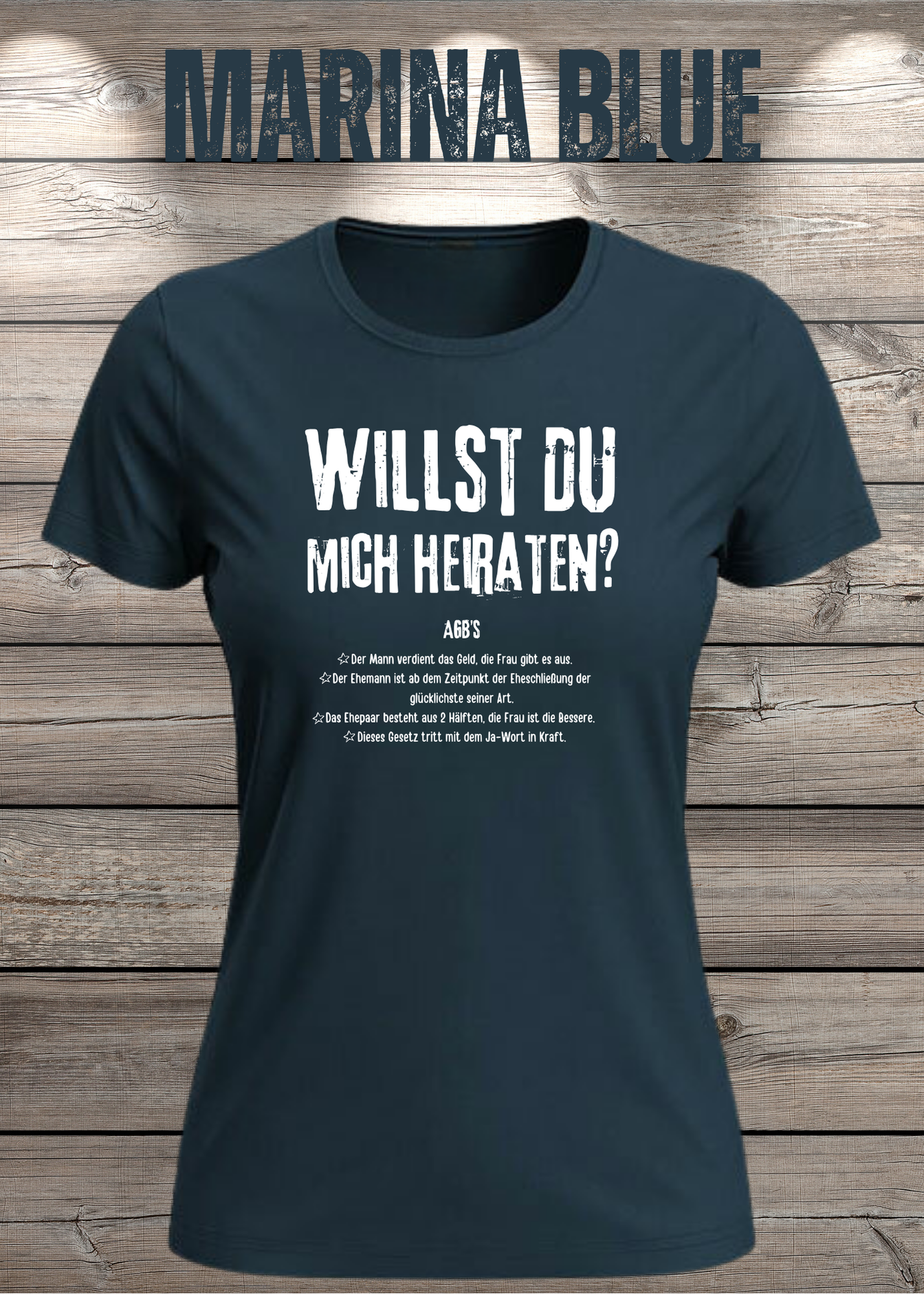 Willst Du mich heiraten? Damen T-Shirt – Lustiges Romantik Shirt | Geschenk für Freundin | Statement Shirt