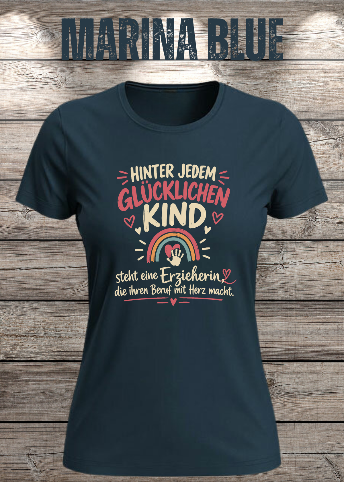Hinter jedem glücklichen Kind – Erzieherin T-Shirt | FunnyZoom