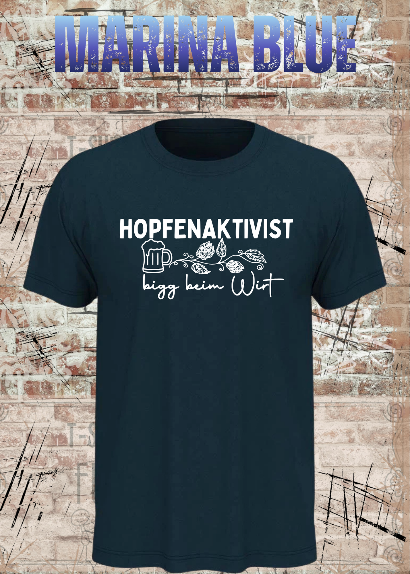 Hopfenaktivist T-Shirt – „bigg beim Wirt“ – Lustiges Bier Shirt für Männer