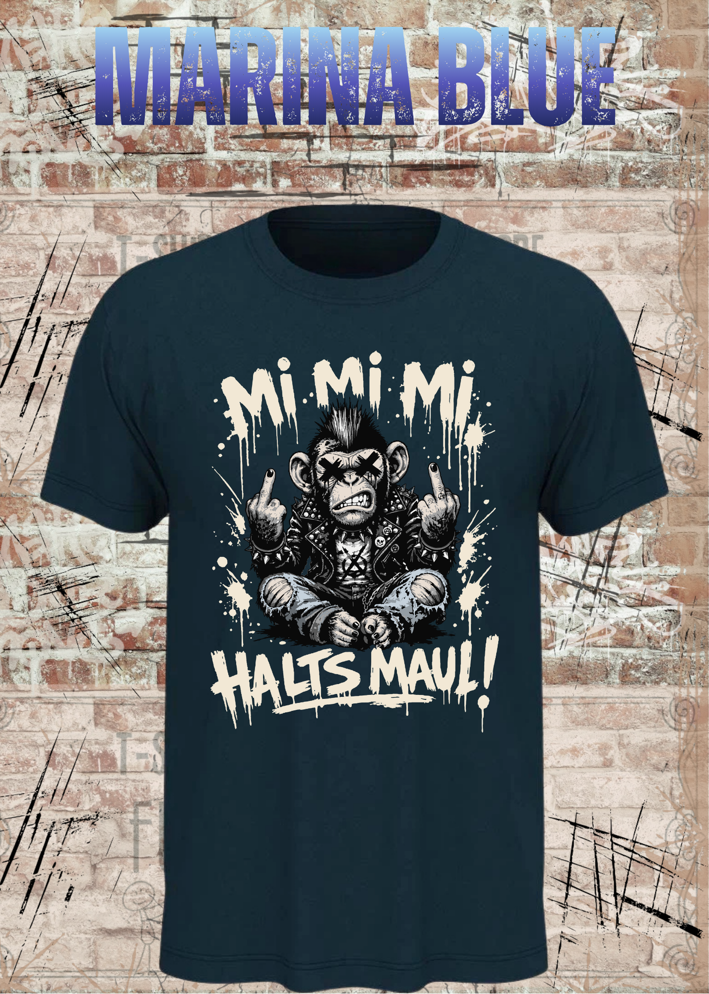 Mi Mi Mi Halt’s Maul Affe T-Shirt – Freches Punk Statement Shirt