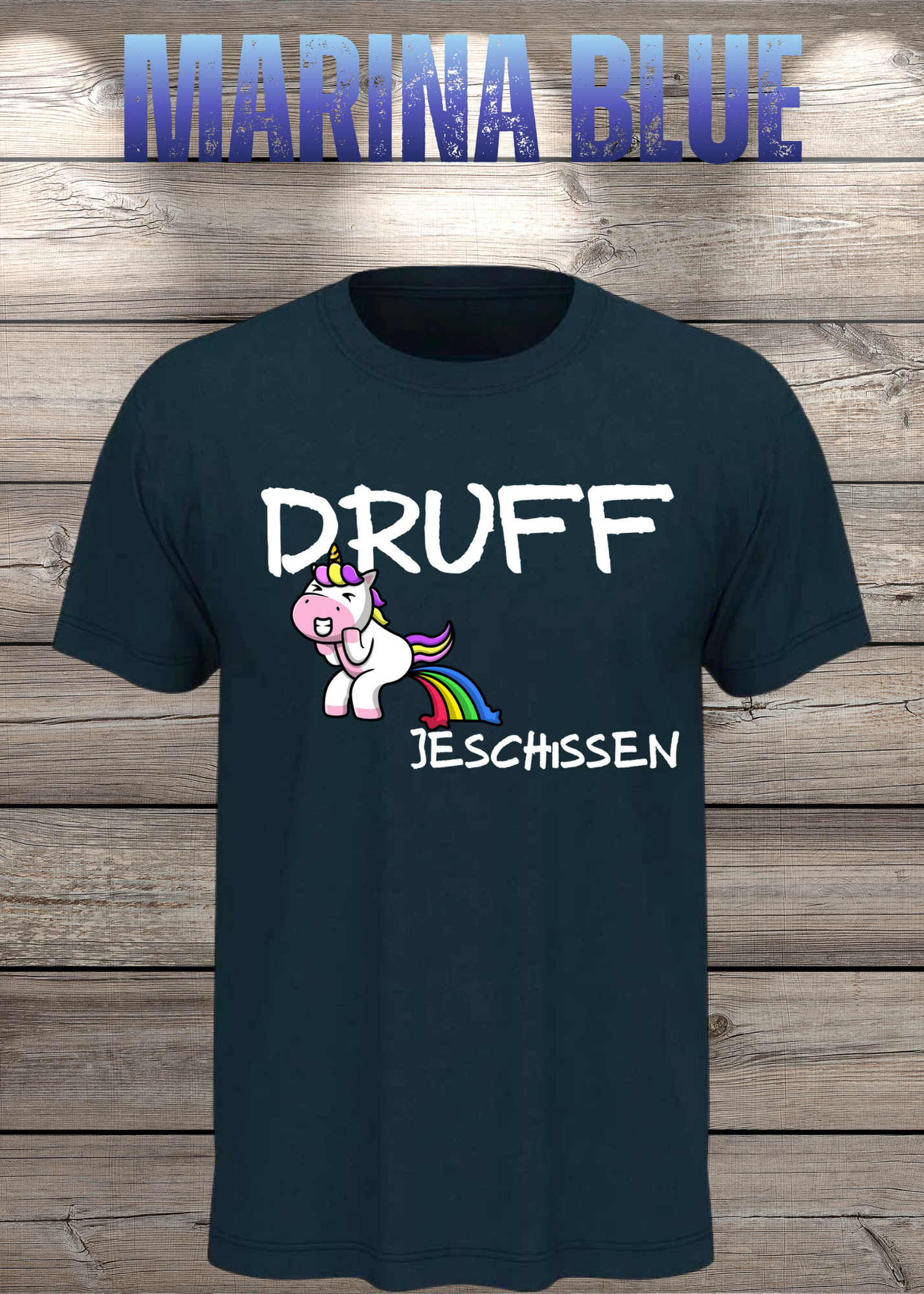 T-Shirt Druff jeschissen Einhorn - Lustige Sprüche Geschenkidee Geburtstag Freizeit Unisex