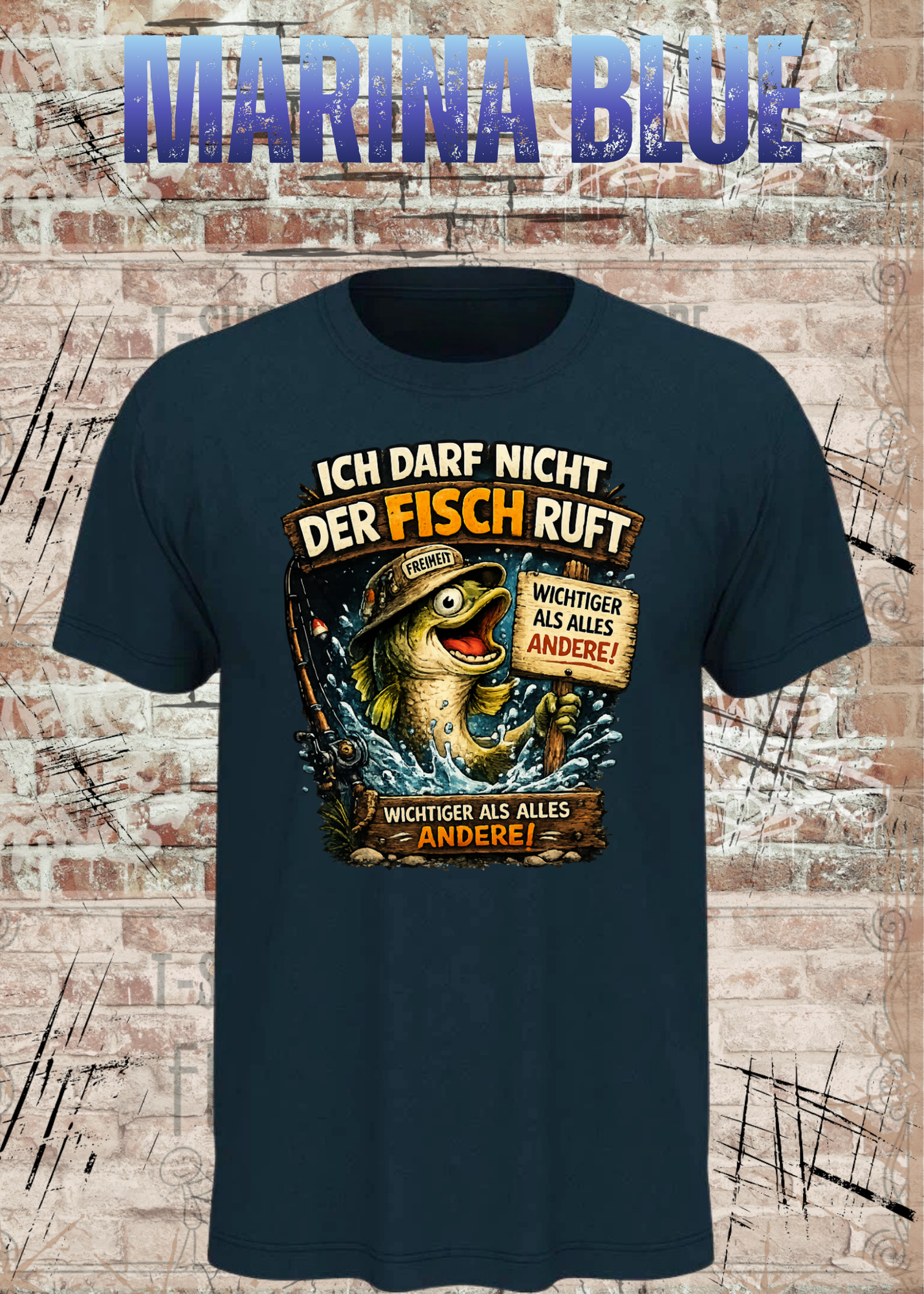 Unisex Angler T-Shirt – Ich darf nicht, der Fisch ruft | Lustiges Angel Shirt Geschenk