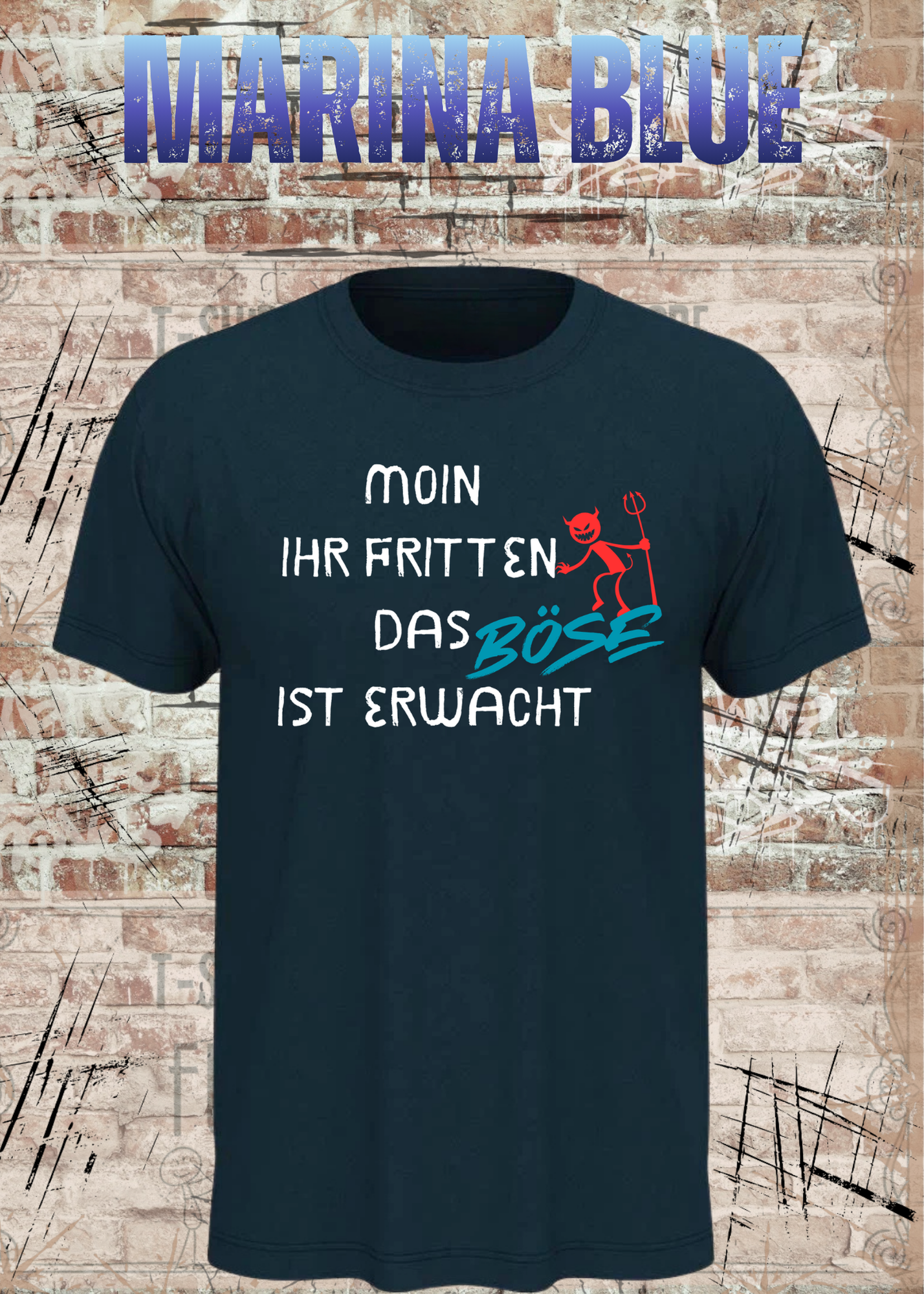 Moin Ihr Fritten das Böse ist erwacht T-Shirt – Lustiger Morgenmuffel Spruch Unisex
