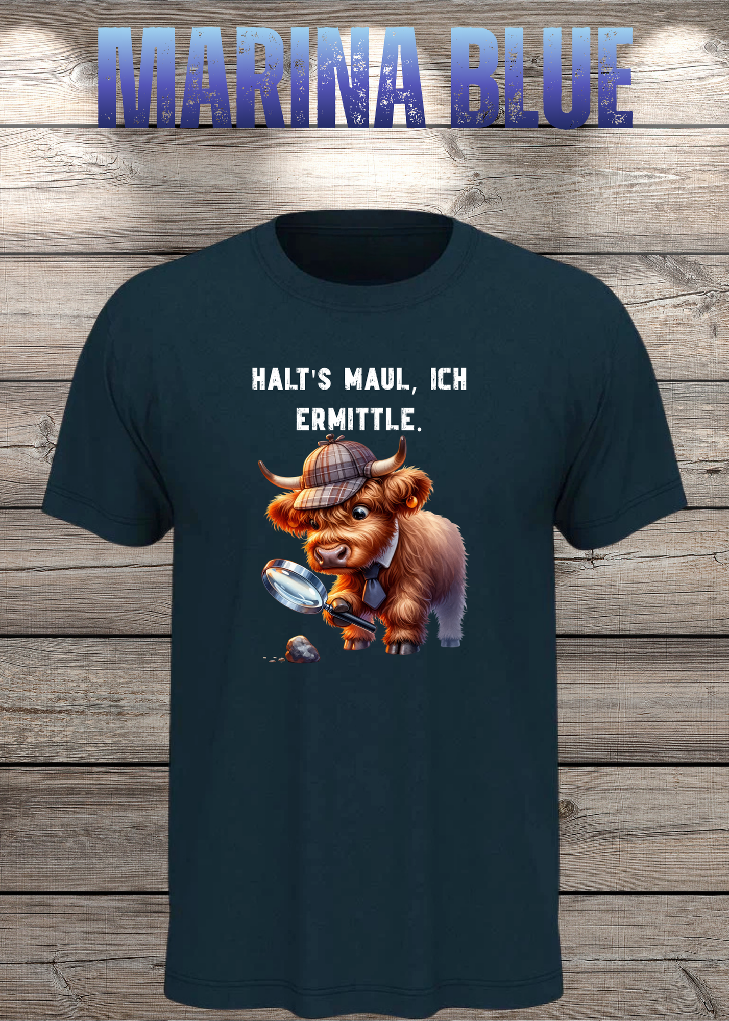 Highland Kuh Unisex T-Shirt - Haltś maul, ich ermittle! - Lustiges Detektiv-Shirt