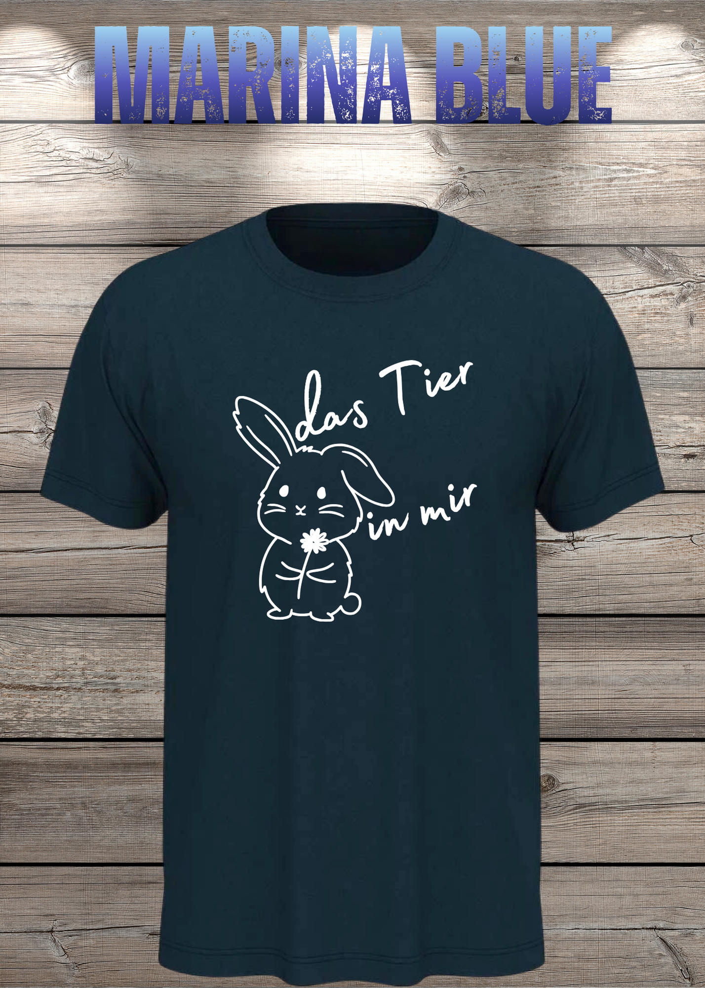 T-Shirt 'Das Tier in mir' - Witziges Spruch-Shirt mit süßem Hasen-Motiv