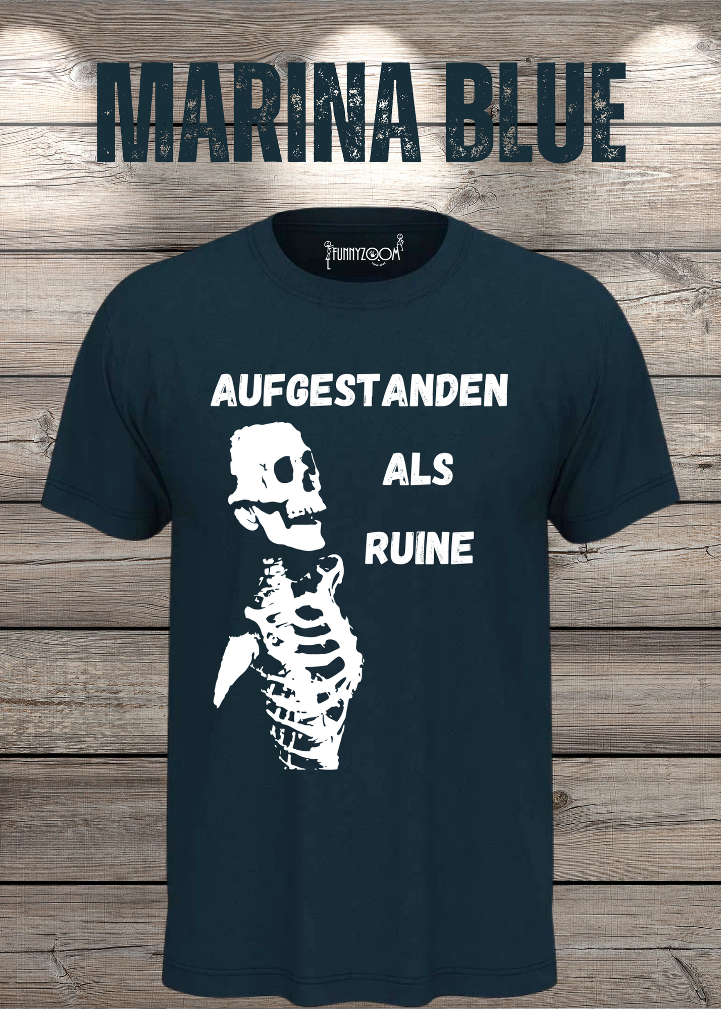 Aufgestanden als Ruine T-Shirt – Lustiges Skelett Shirt für Morgenmuffel