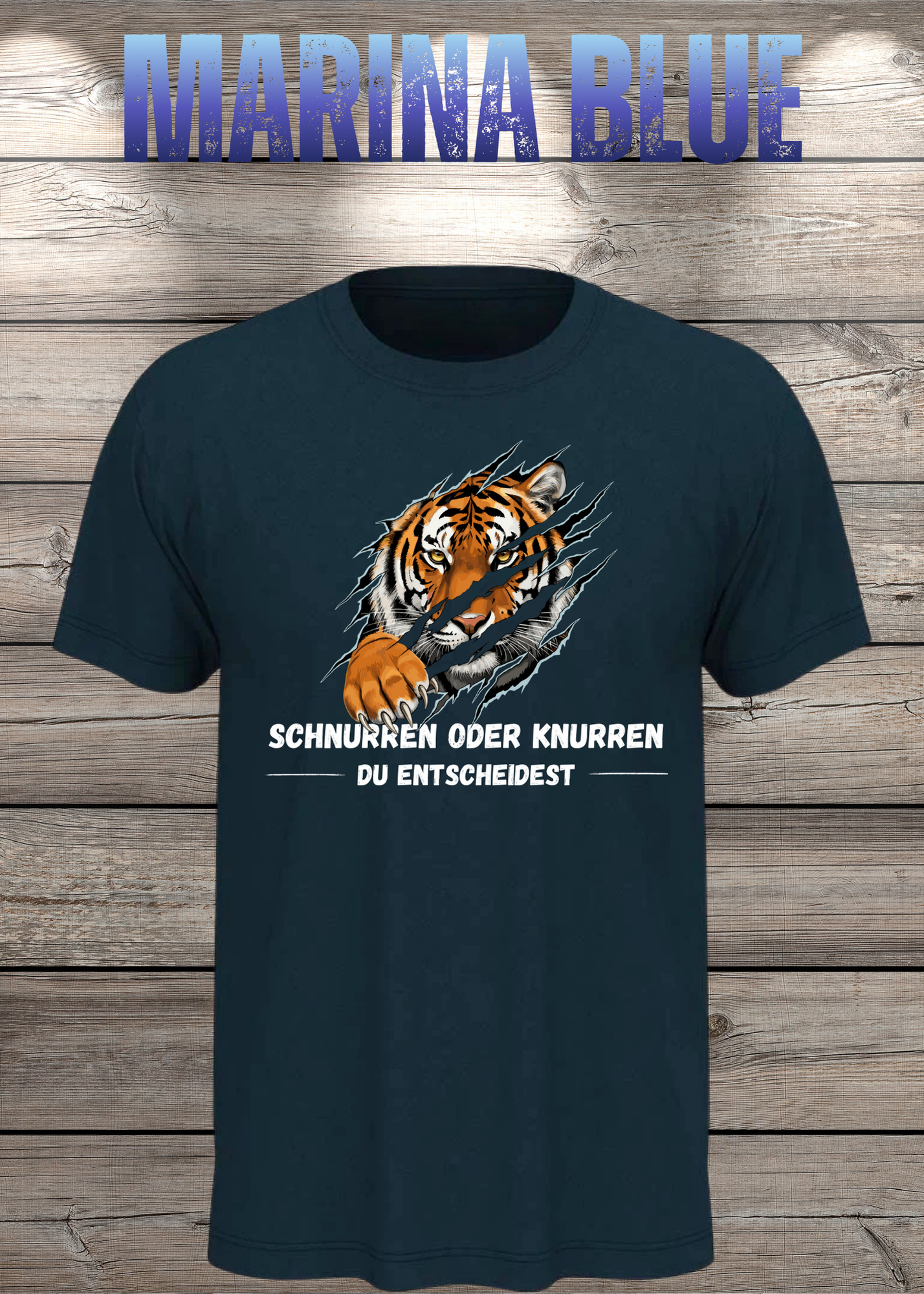 Tiger T-Shirt Unisex - Schnurren oder Knurren Du Entscheidest - Lustiges Raubtier-Shirt