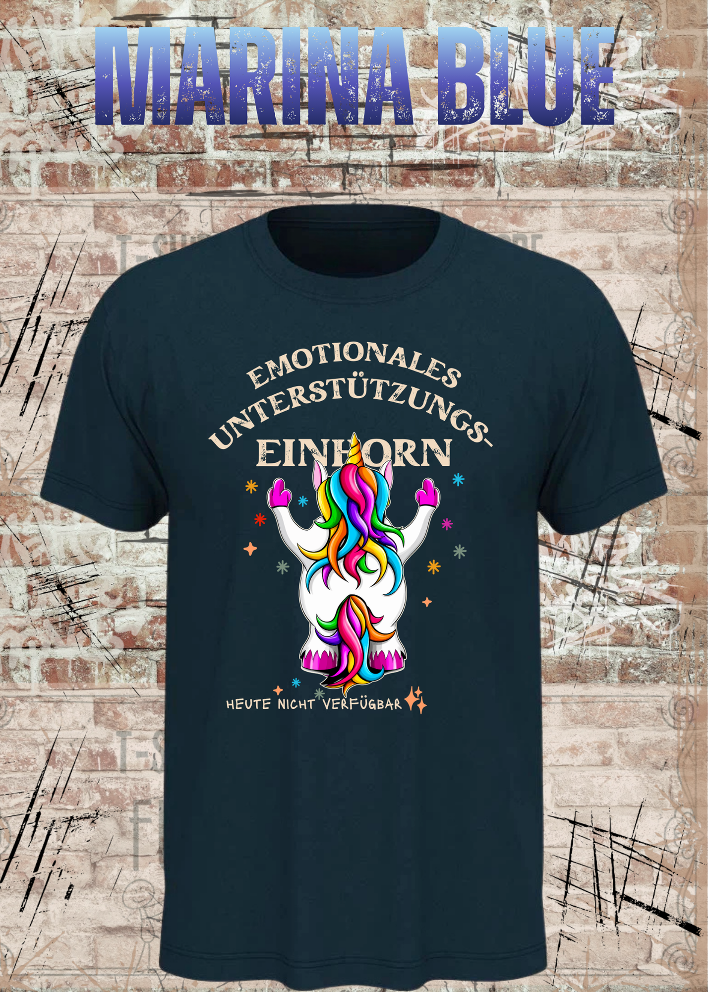 Emotionales Unterstützungs-Einhorn T-Shirt – Lustiges Unicorn Shirt Damen Herren