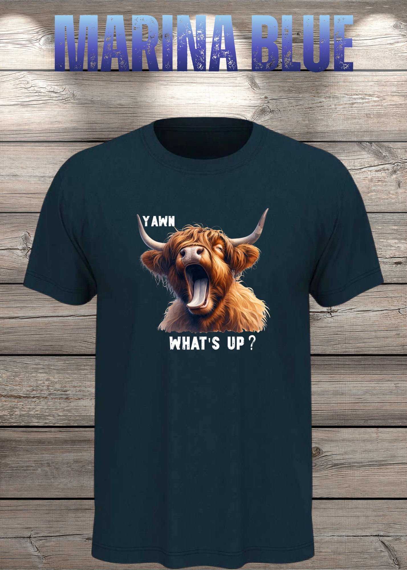 Highland Kuh T-Shirt Yawn, what's up? - Für Professionelle Faulpelze
