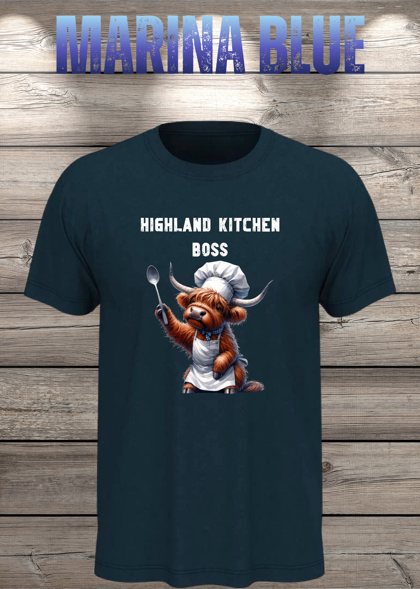 Highland Kuh Unisex T-Shirt Highland Kitchen Boss - Zottel-Chef - Zottel Chefin