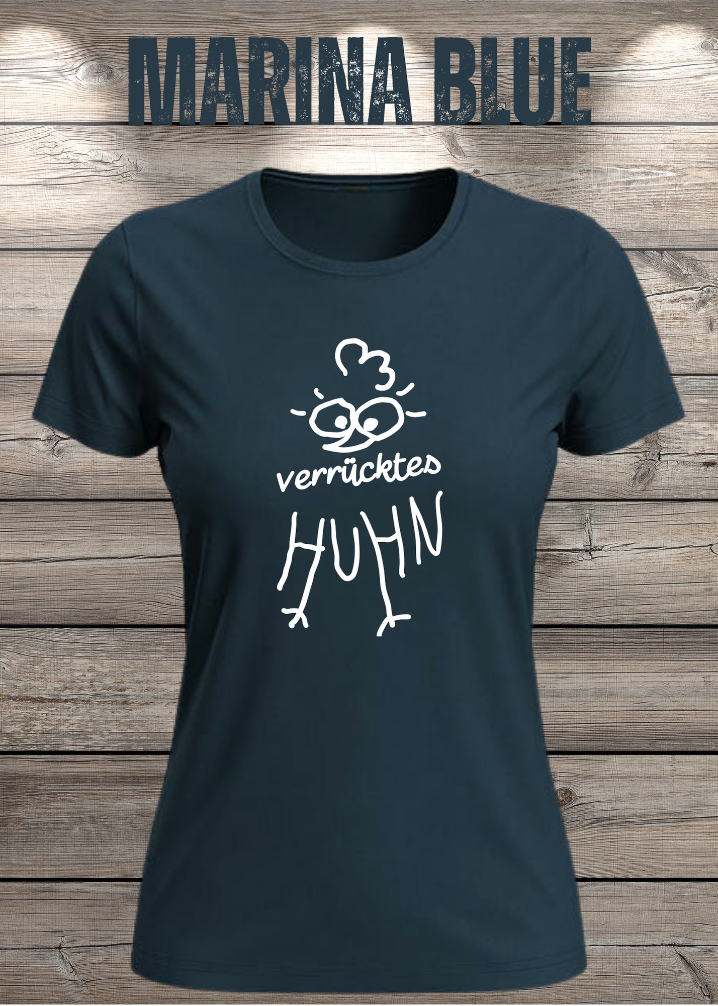 Verrücktes Huhn Damen T-Shirt | Lustiges Huhn Shirt | Witziges Fun Shirt für Frauen