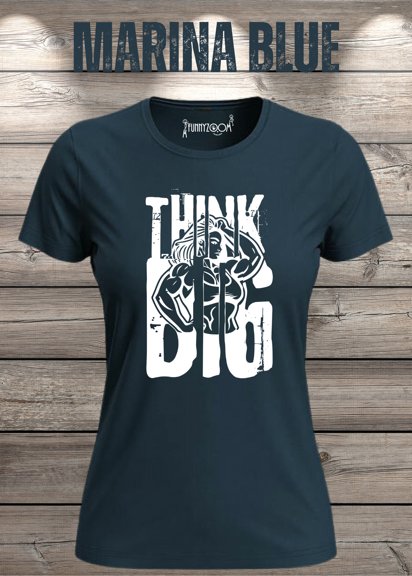 Damen T-Shirt Think Big Motivations-Shirt mit Spruch | Bodybuilder Geschenkidee