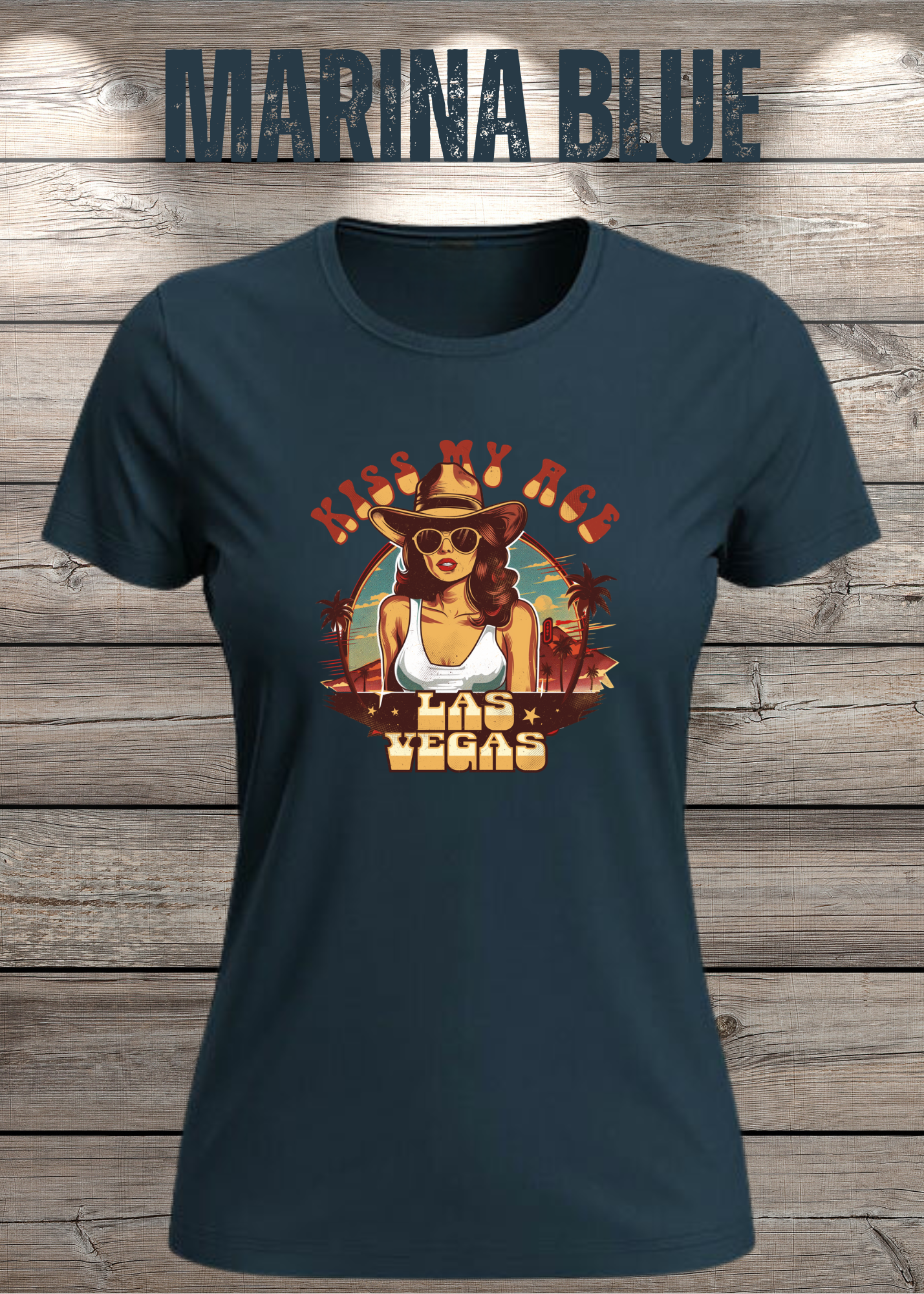 Kiss my Ace - Las Vegas Damen T-Shirt mit Spruch