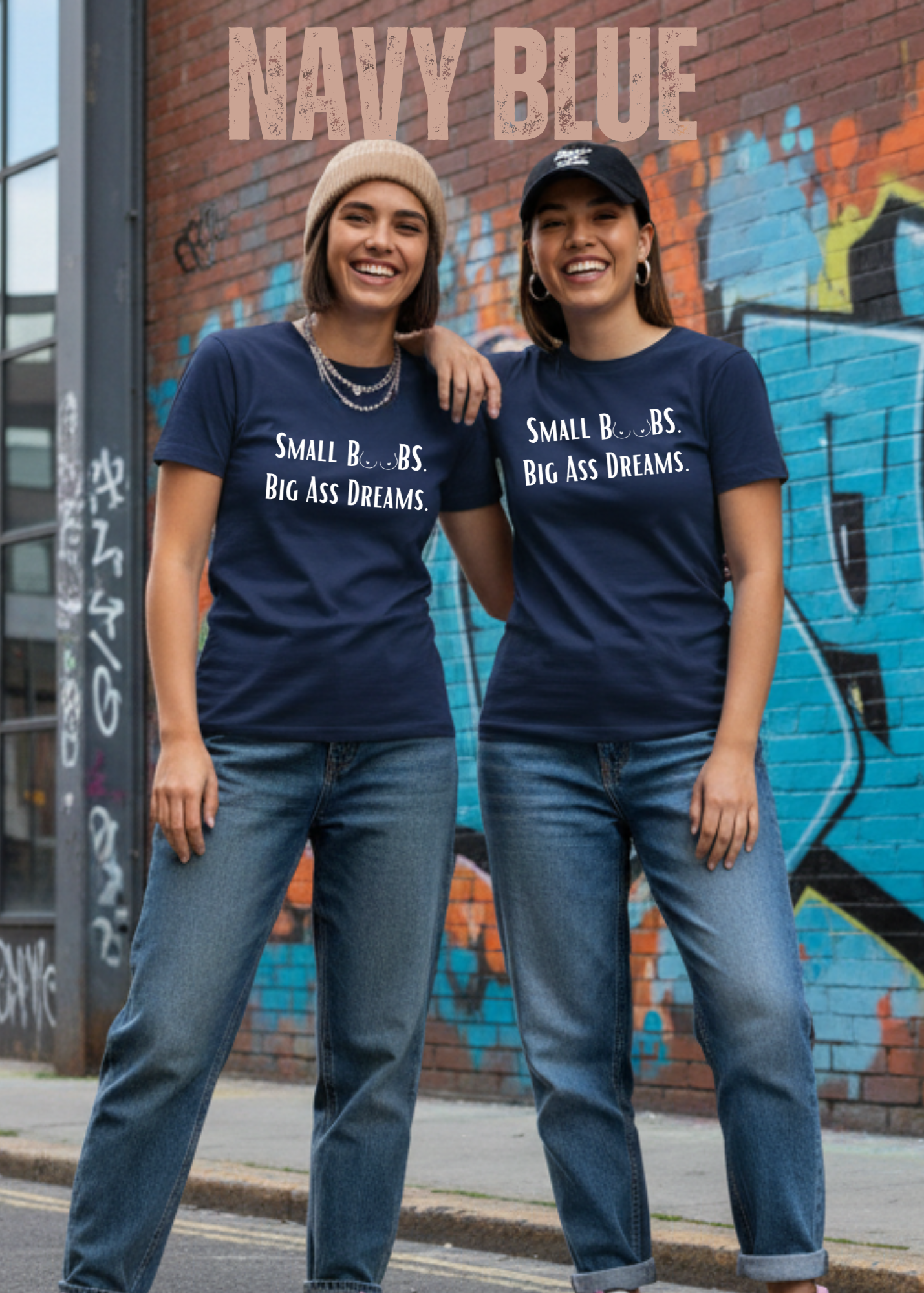 Damen T-Shirt Small Boobs big Ass Dreams - Lustige Sprüche - Geschenkidee T-Shirt - Freizeit T-Shirt - In vielen Farben und Größen