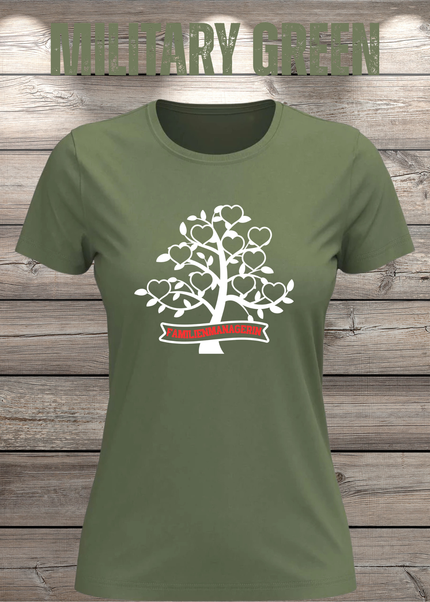 Familienmanagerin T-Shirt Damen – Herzbaum | Geschenk für Mama