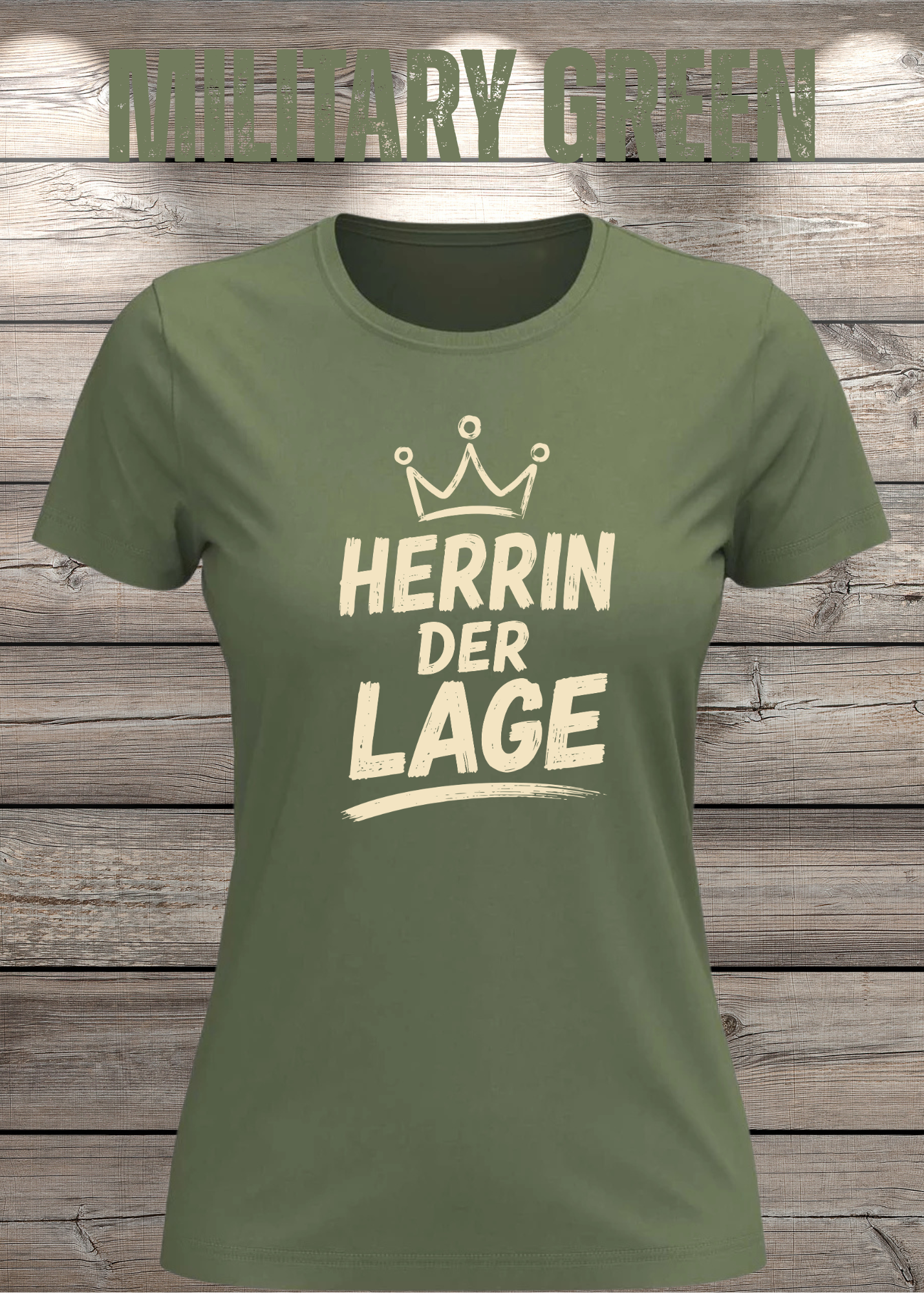 Herrin der Lage – Lustiges Damen T-Shirt mit Krone