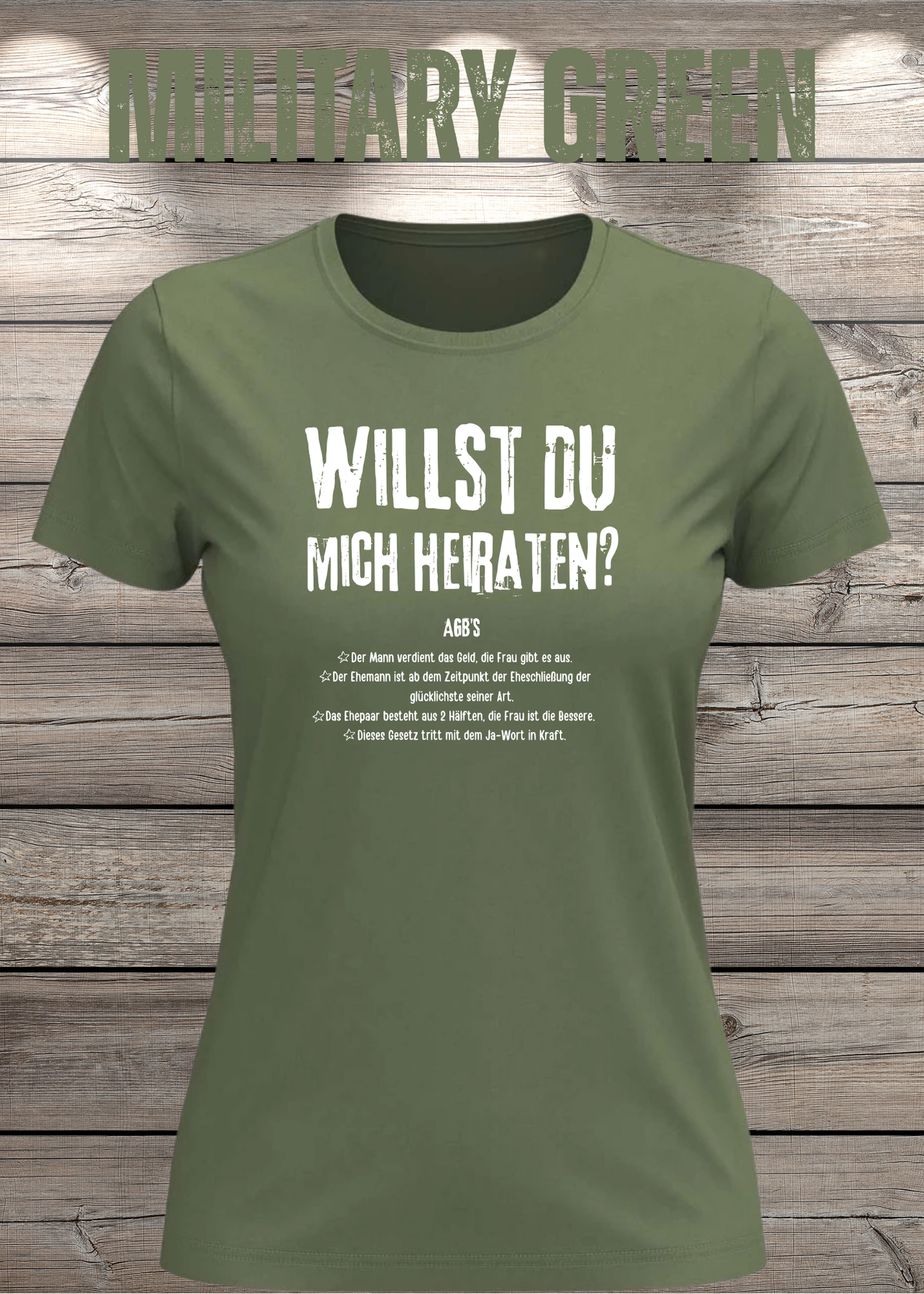 Willst Du mich heiraten? Damen T-Shirt – Lustiges Romantik Shirt | Geschenk für Freundin | Statement Shirt