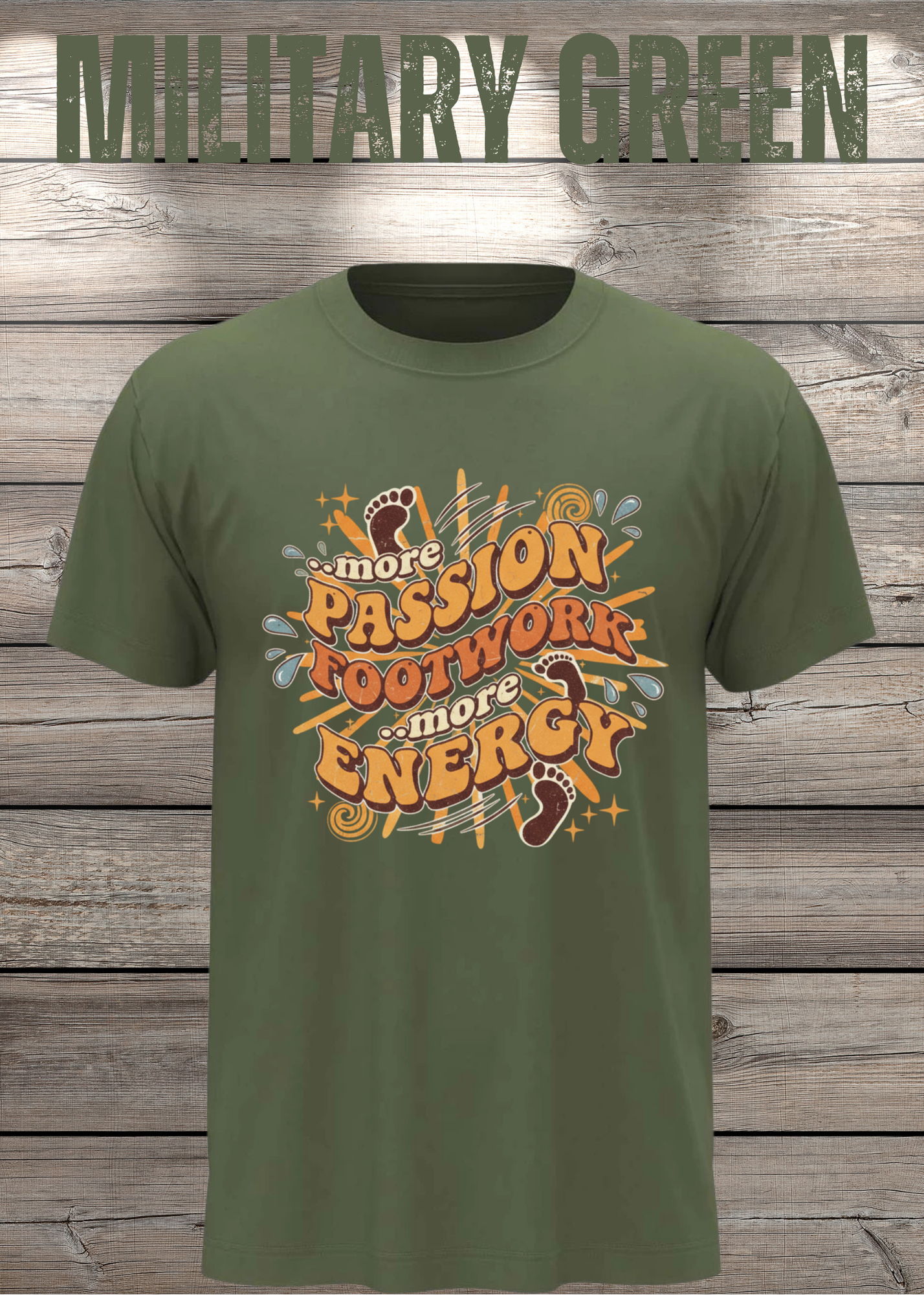 More Passion Footwork Energy T-Shirt - Retro 70s Unisex Design