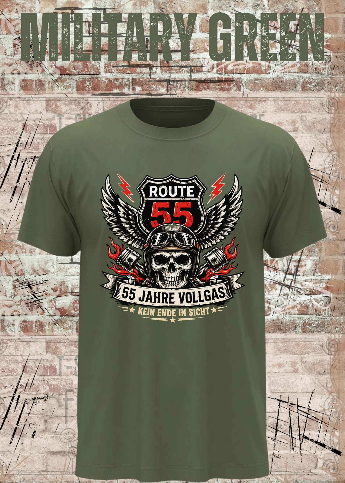 55 Jahre Vollgas T-Shirt – Route 55 | Lustiges 55. Geburtstag Geschenk für Männer