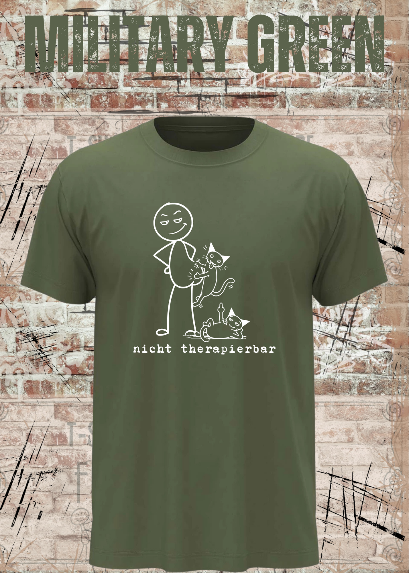 Nicht Therapierbar Katzen Shirt – Lustiges Unisex Humor T-Shirt
