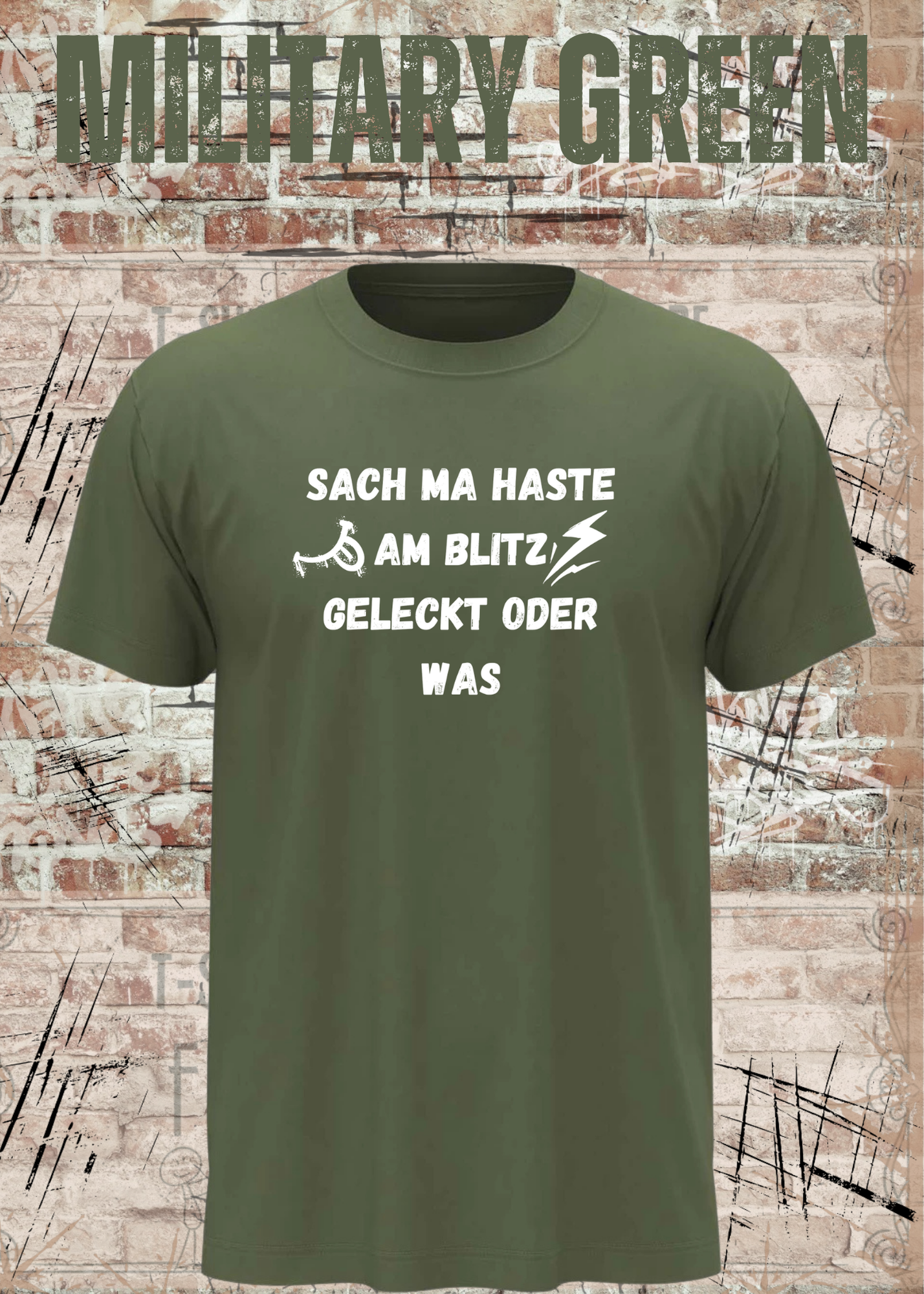 Sach ma haste am Blitz geleckt oder was? | Lustiges Sprüche Unisex T-Shirt